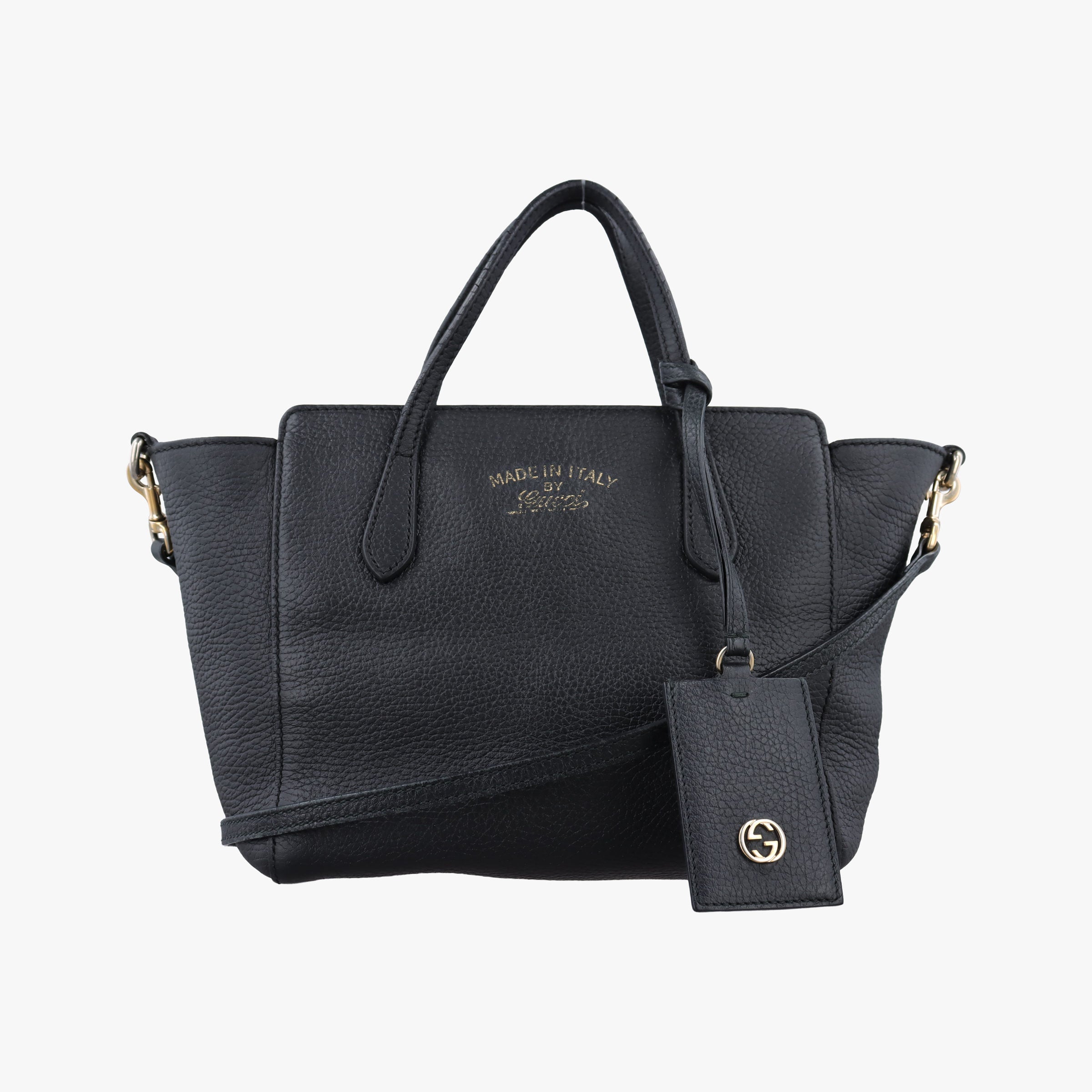 Pre-owned Gucci Swing Black Leather 368827 shoulderbag | stylenewstar