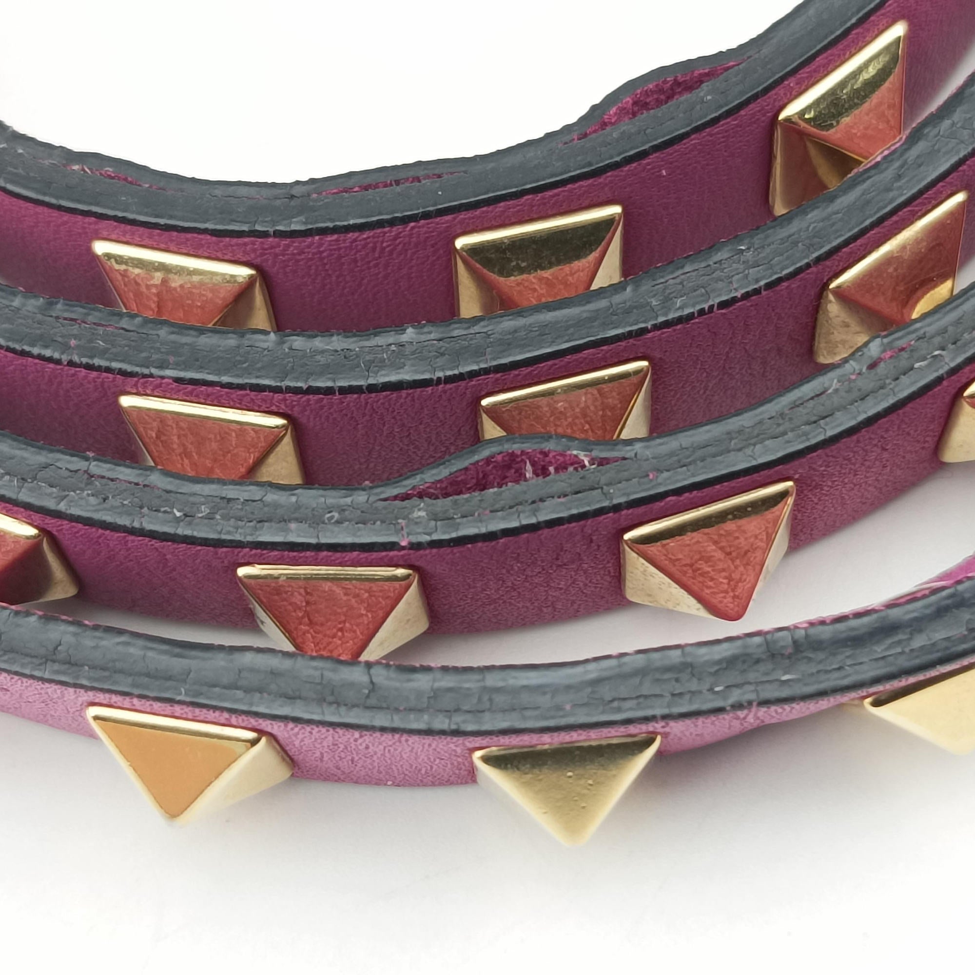 Pre-owned Valentino Rockstud purple Leather  shoulderbag | stylenewstar