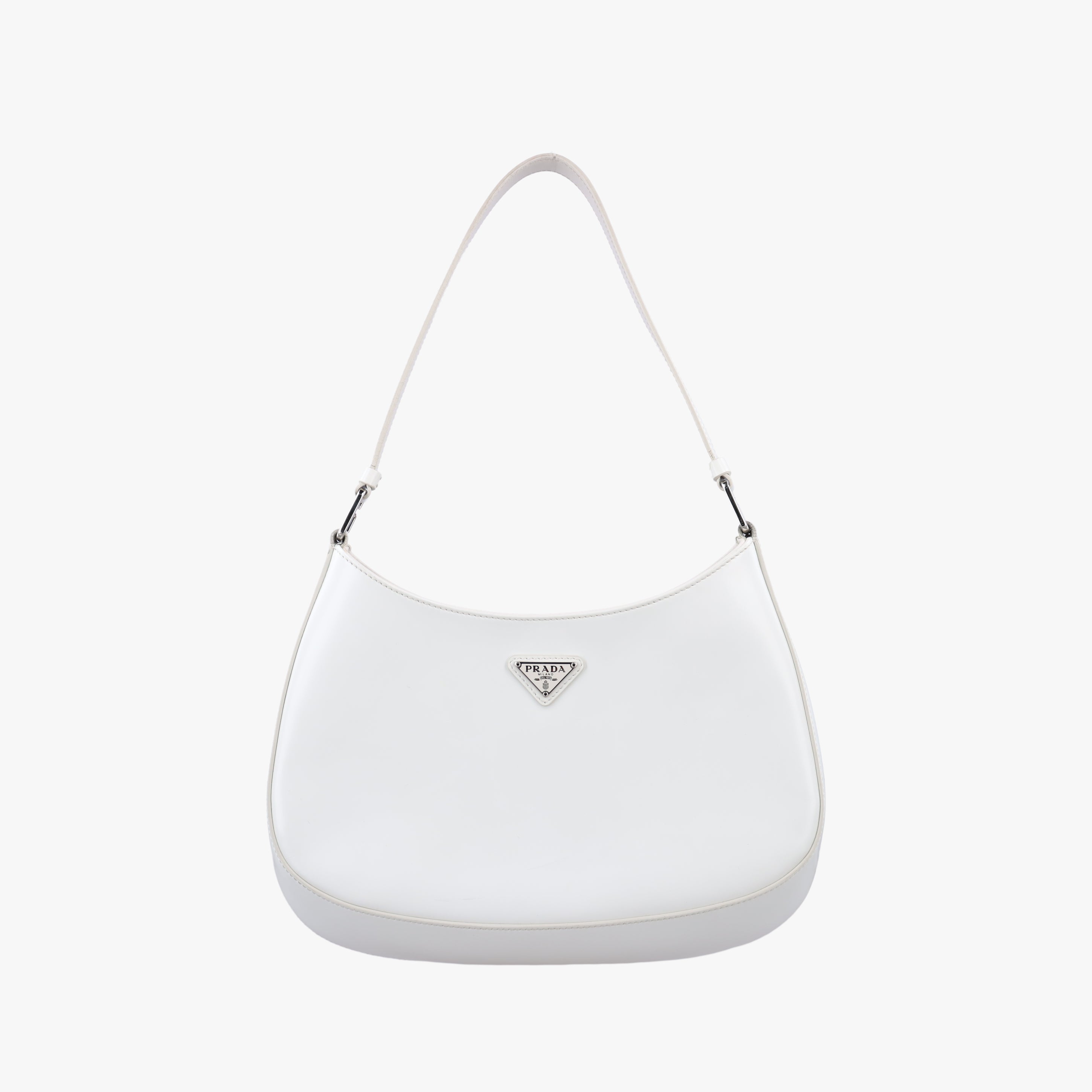 Vintage Prada Cleo White Brushed leather 1BC499 shoulderbag | stylenewstar