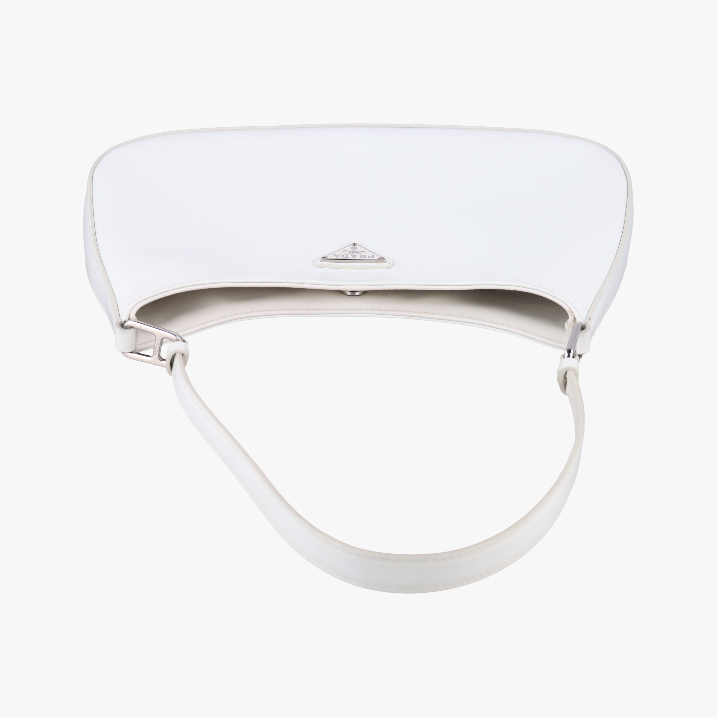 Vintage Prada Cleo White Brushed leather 1BC499 shoulderbag | stylenewstar