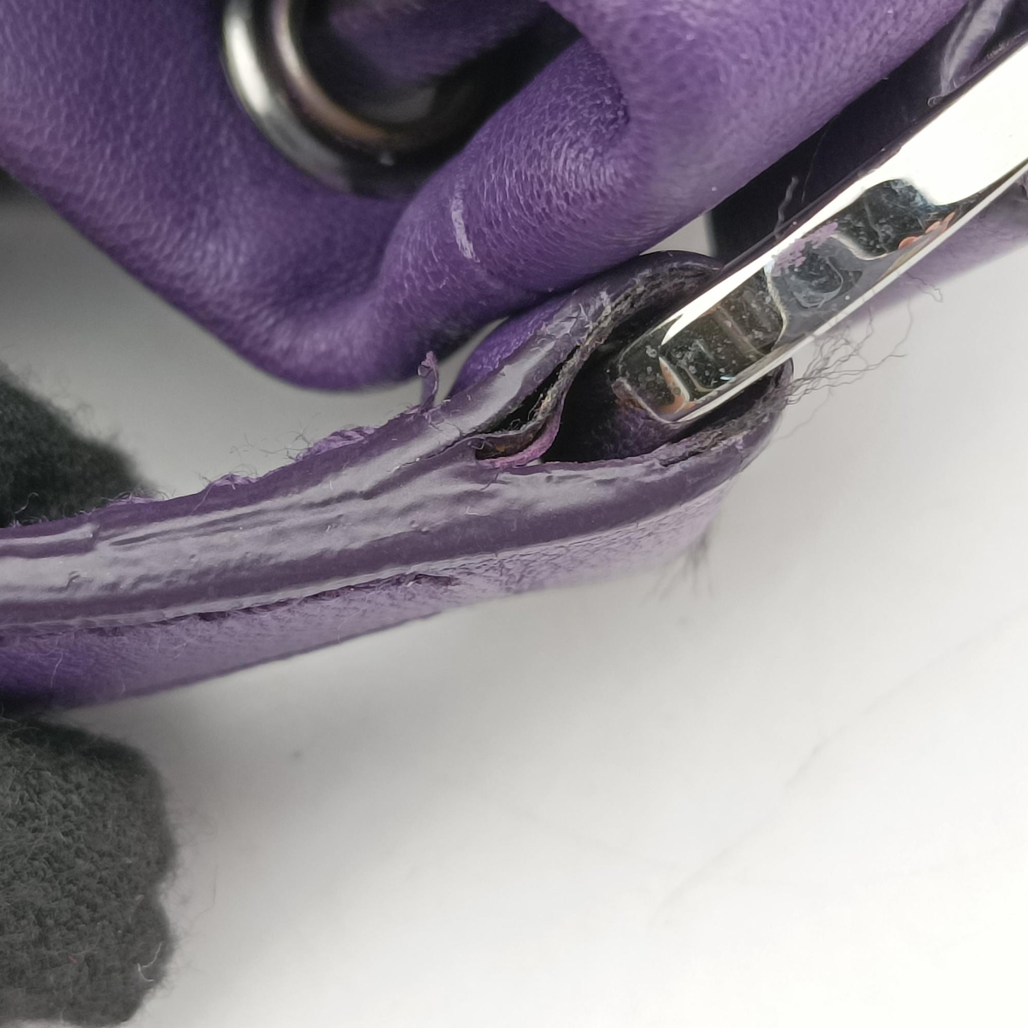Pre-owned Miu Miu Grommet Mini Jewel Embellished Drawstring Bucket Purple lambskin  shoulderbag | stylenewstar