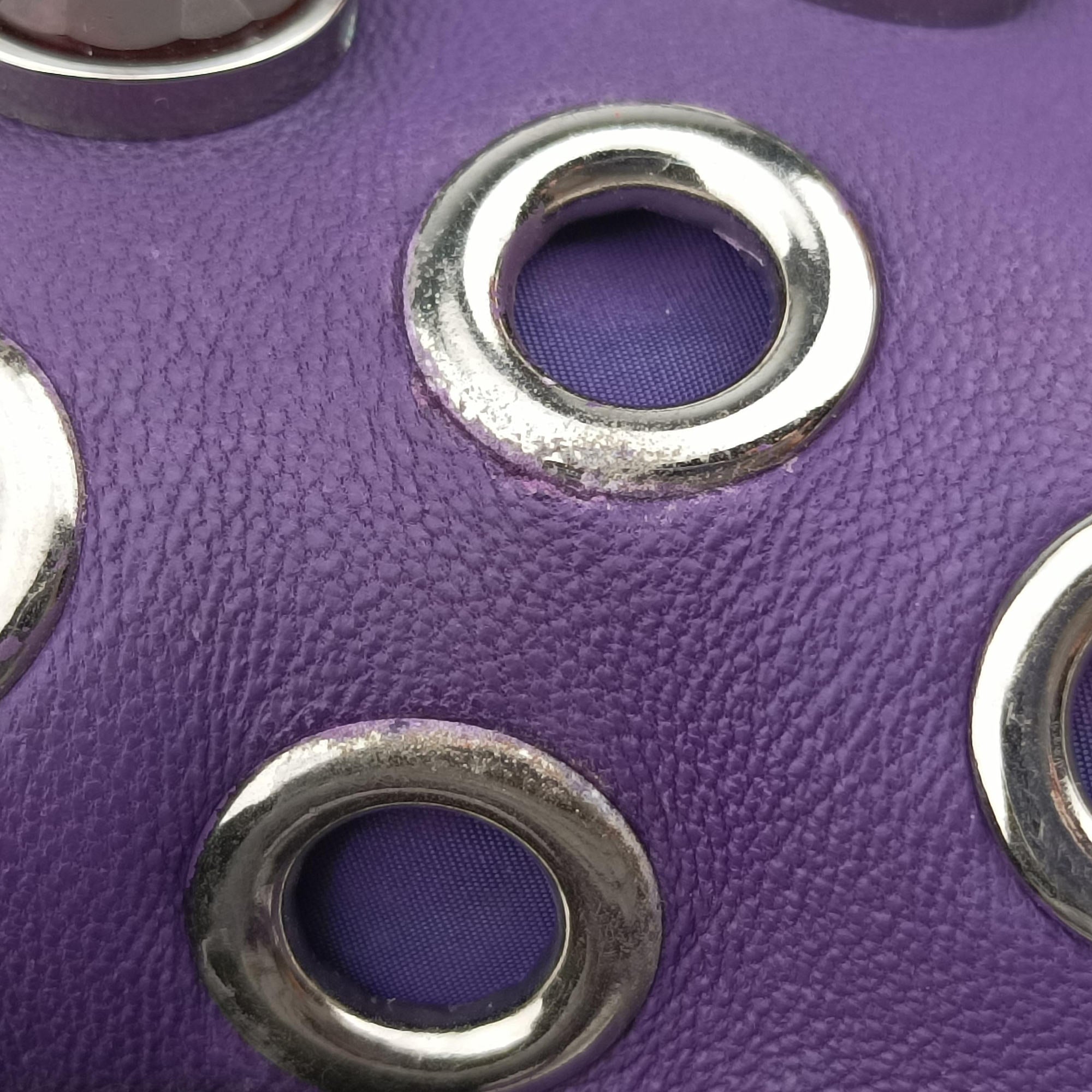 Pre-owned Miu Miu Grommet Mini Jewel Embellished Drawstring Bucket Purple lambskin  shoulderbag | stylenewstar