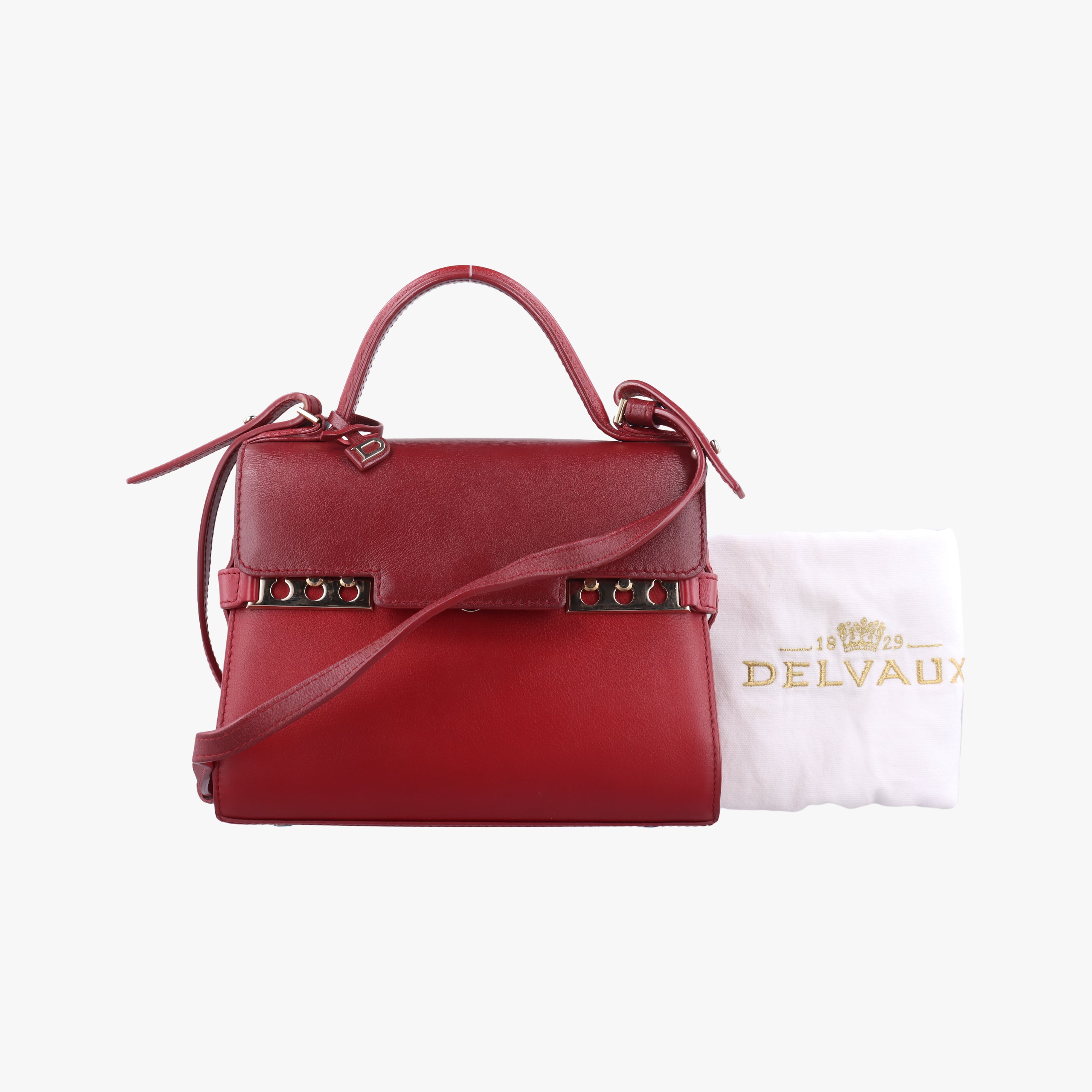 Pre-owned Delvaux Tampete Red Leather  shoulderbag | stylenewstar