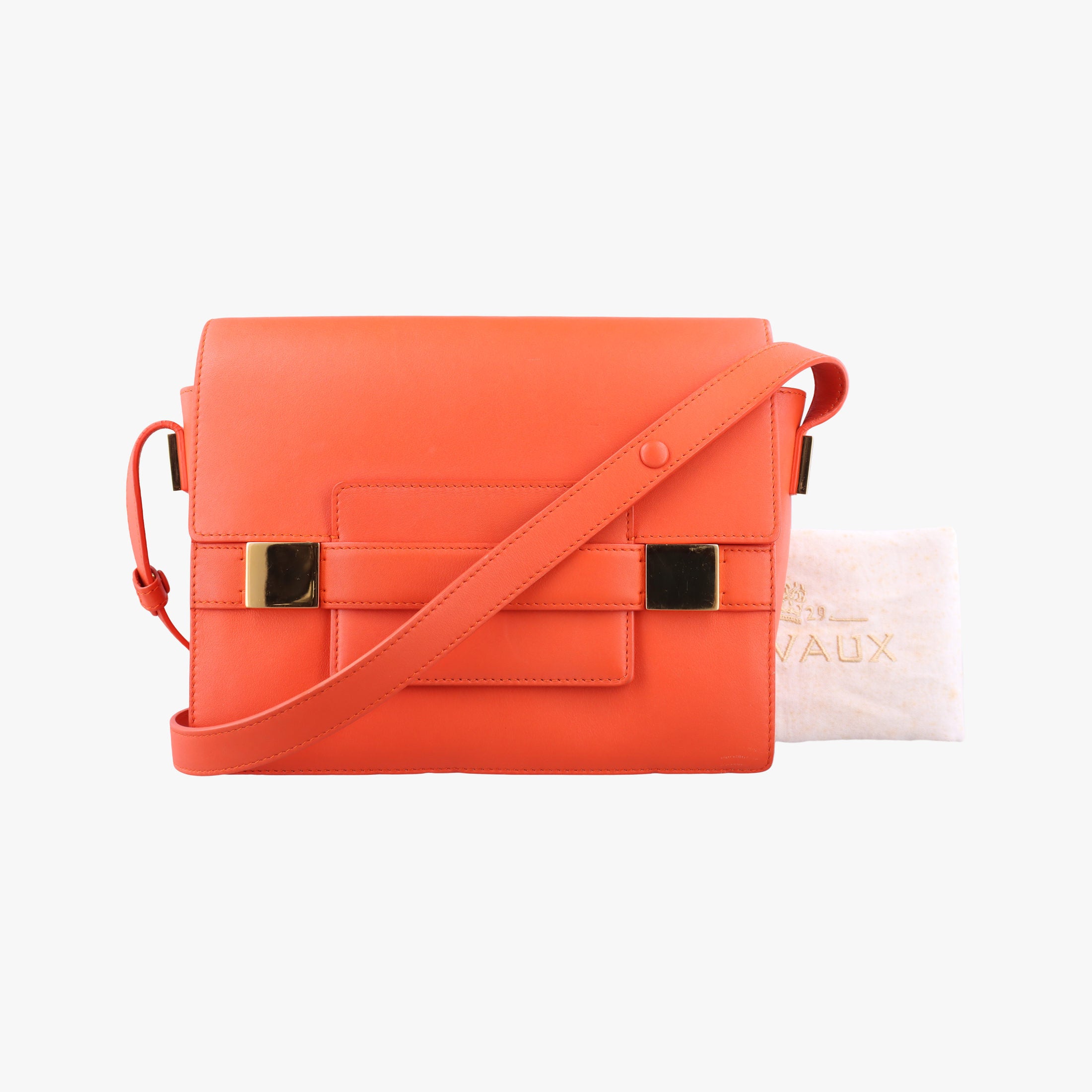 Vintage Delvaux Madame Orange Leather  shoulderbag | stylenewstar