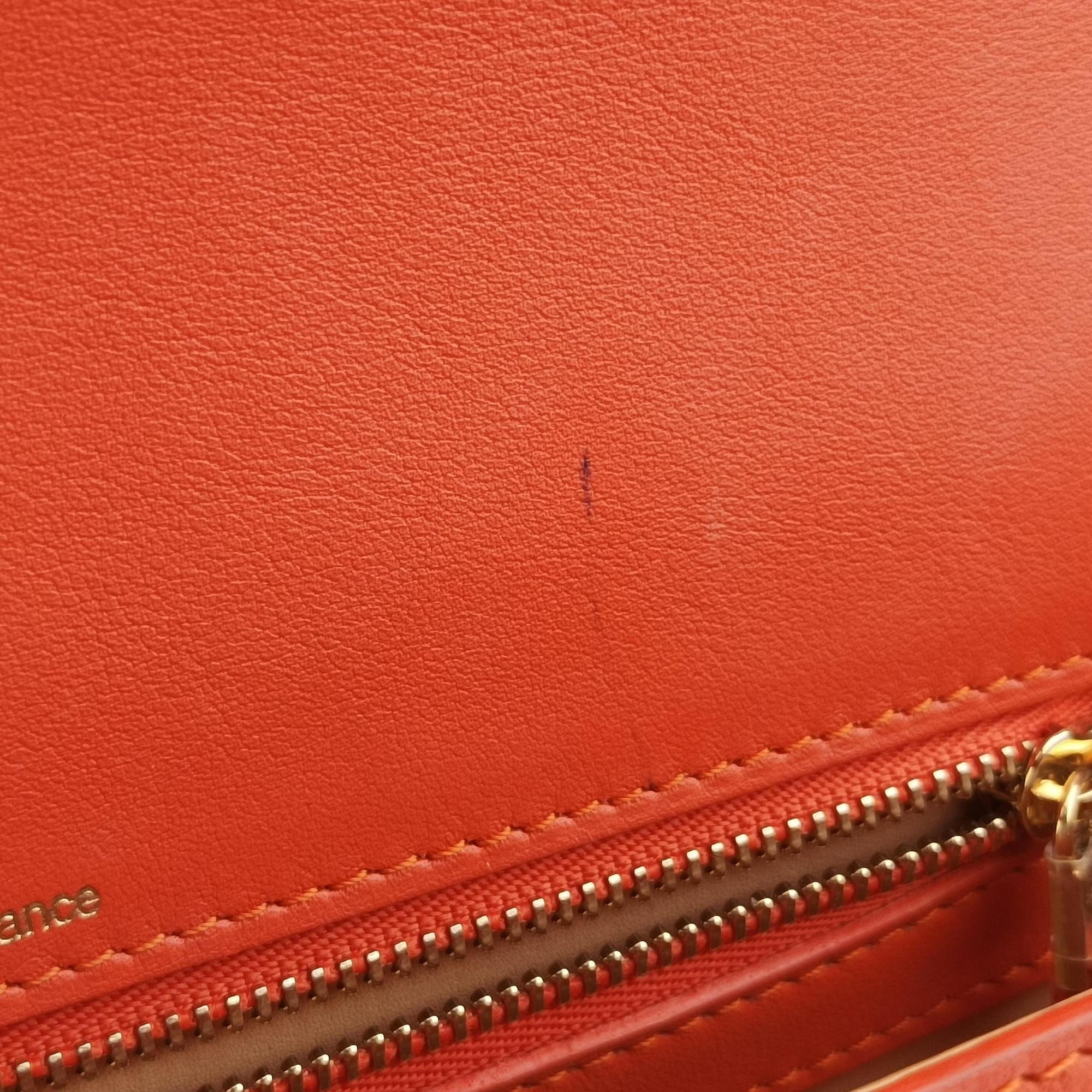 Vintage Delvaux Madame Orange Leather  shoulderbag | stylenewstar