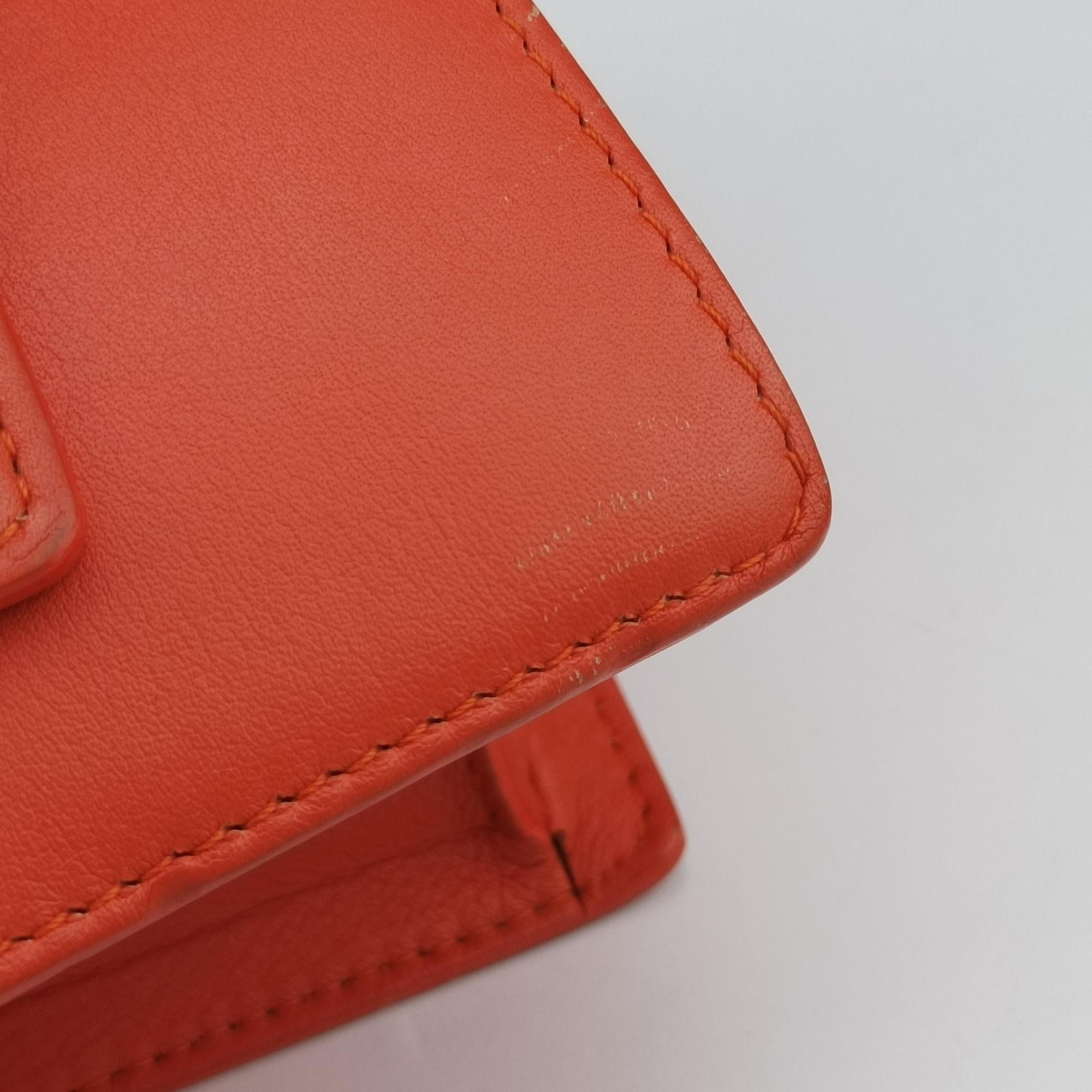 Vintage Delvaux Madame Orange Leather  shoulderbag | stylenewstar