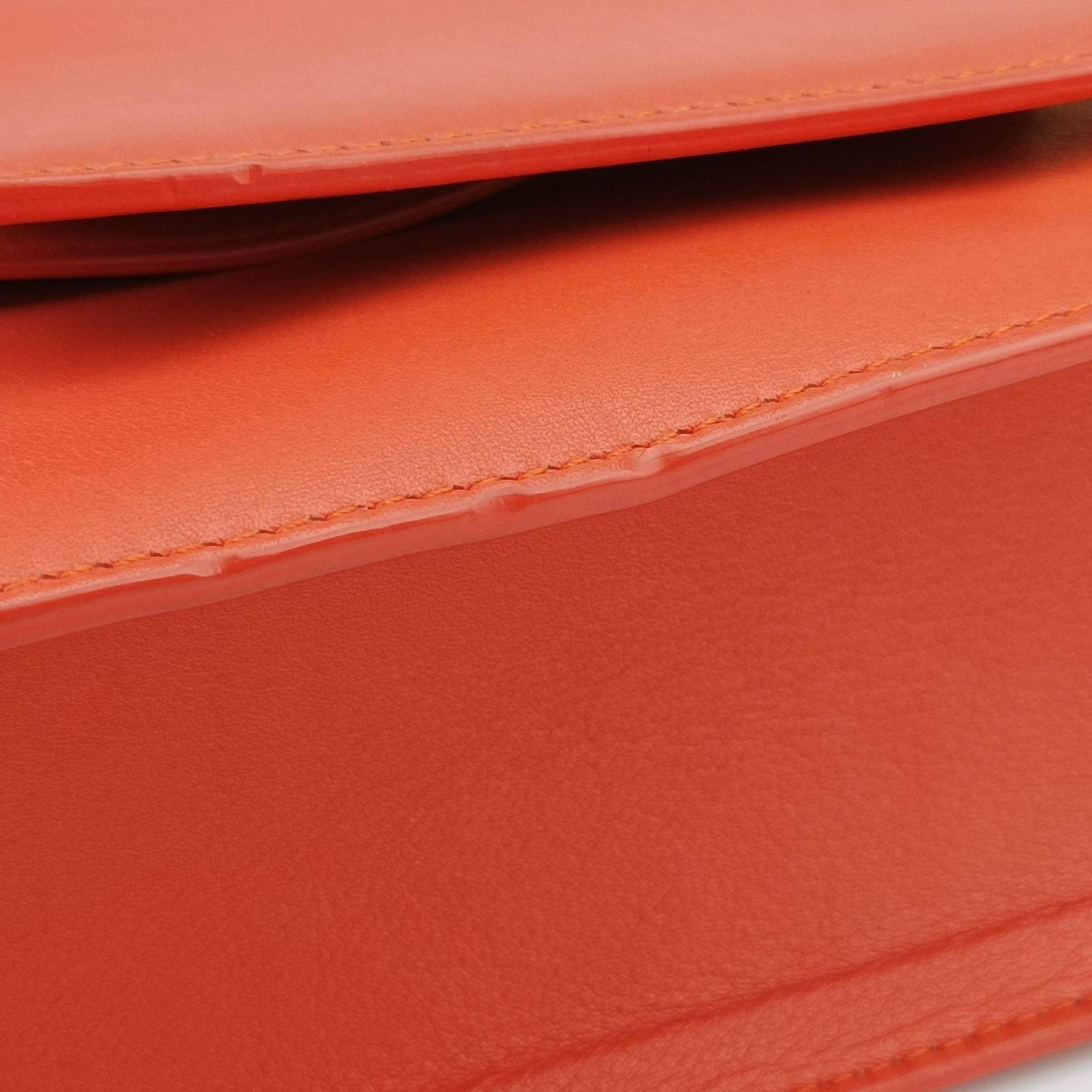 Vintage Delvaux Madame Orange Leather  shoulderbag | stylenewstar