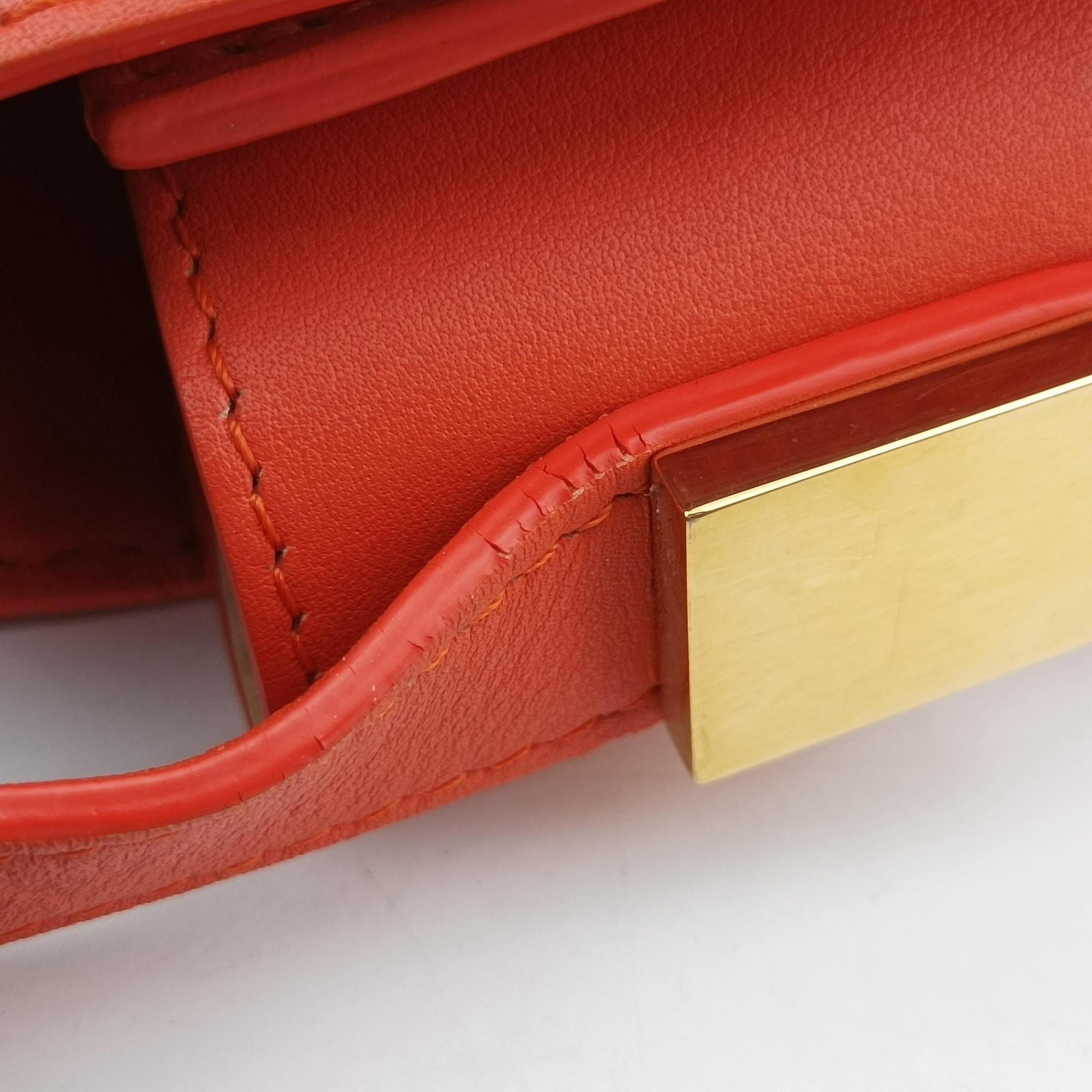 Vintage Delvaux Madame Orange Leather  shoulderbag | stylenewstar