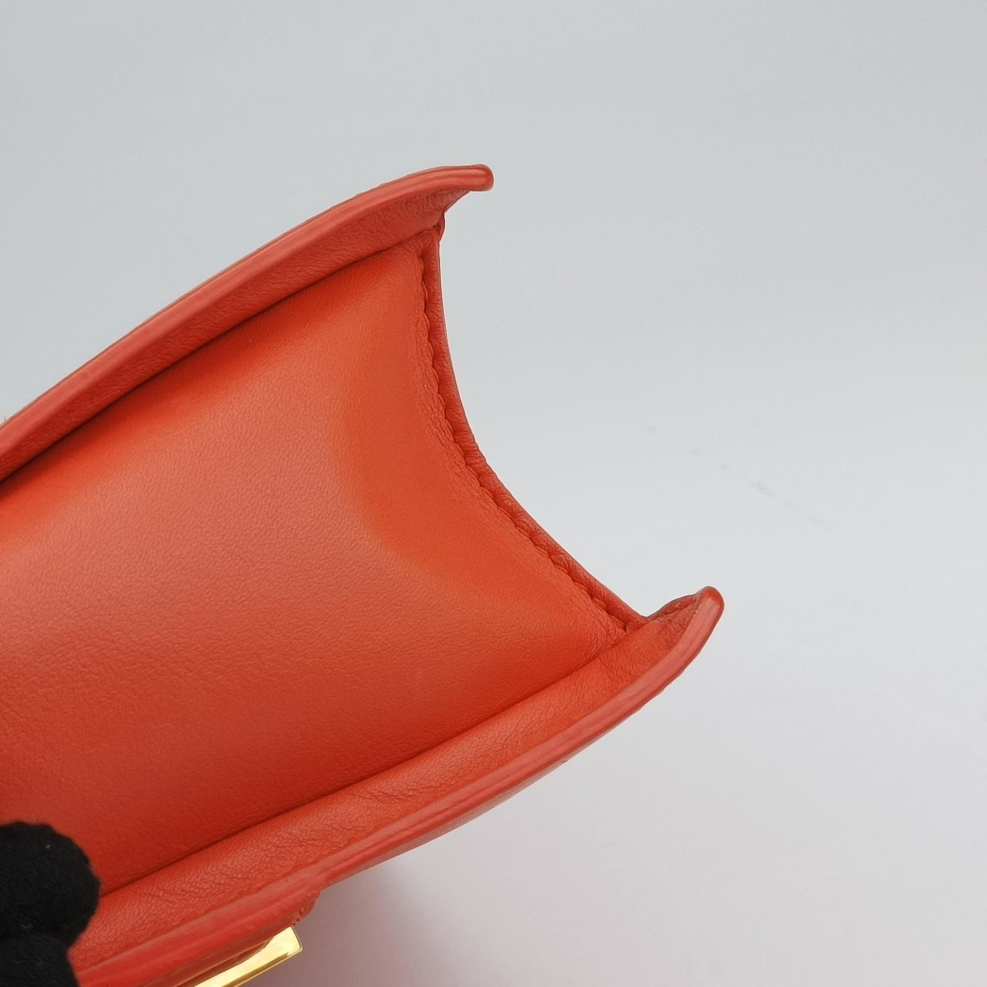 Vintage Delvaux Madame Orange Leather  shoulderbag | stylenewstar