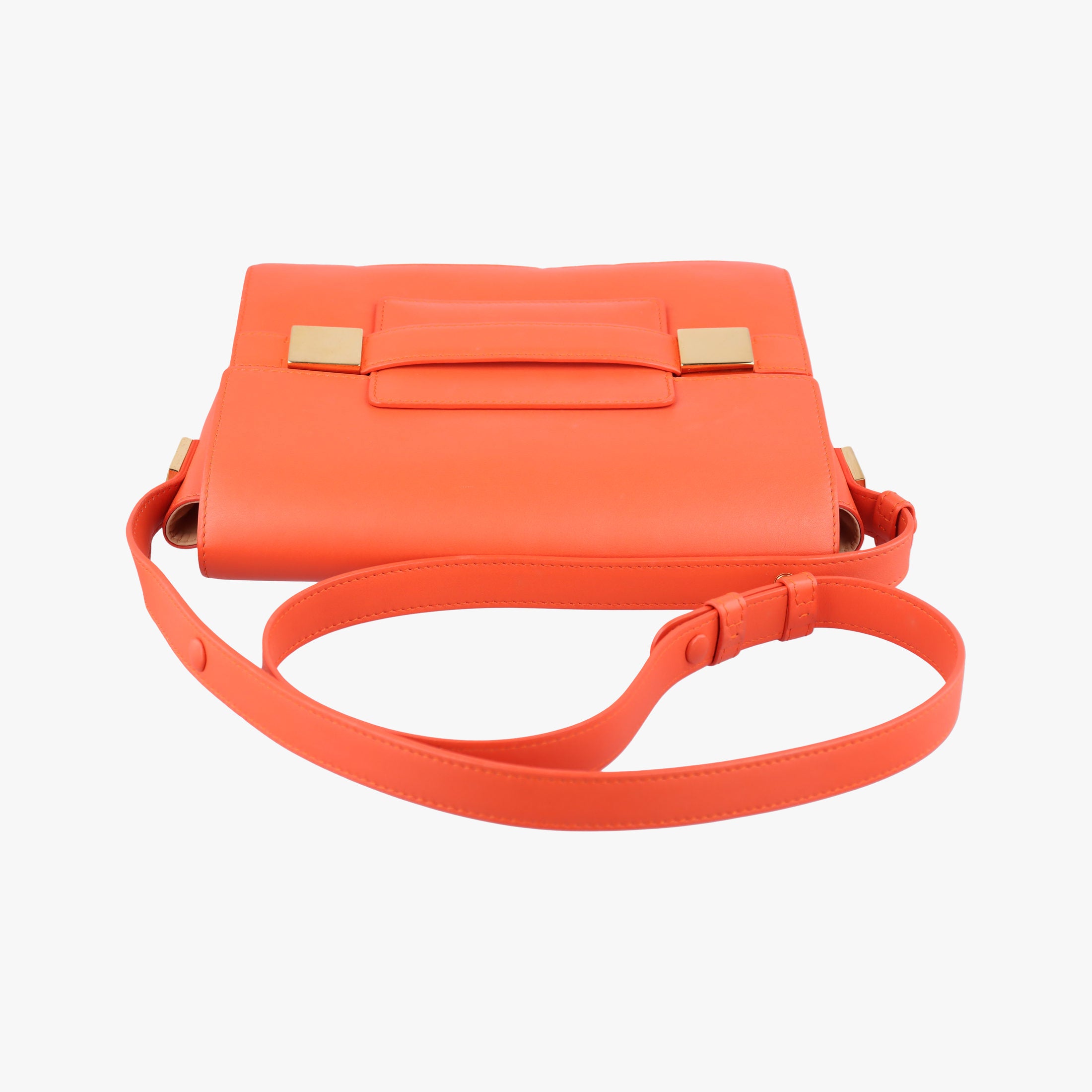 Vintage Delvaux Madame Orange Leather  shoulderbag | stylenewstar