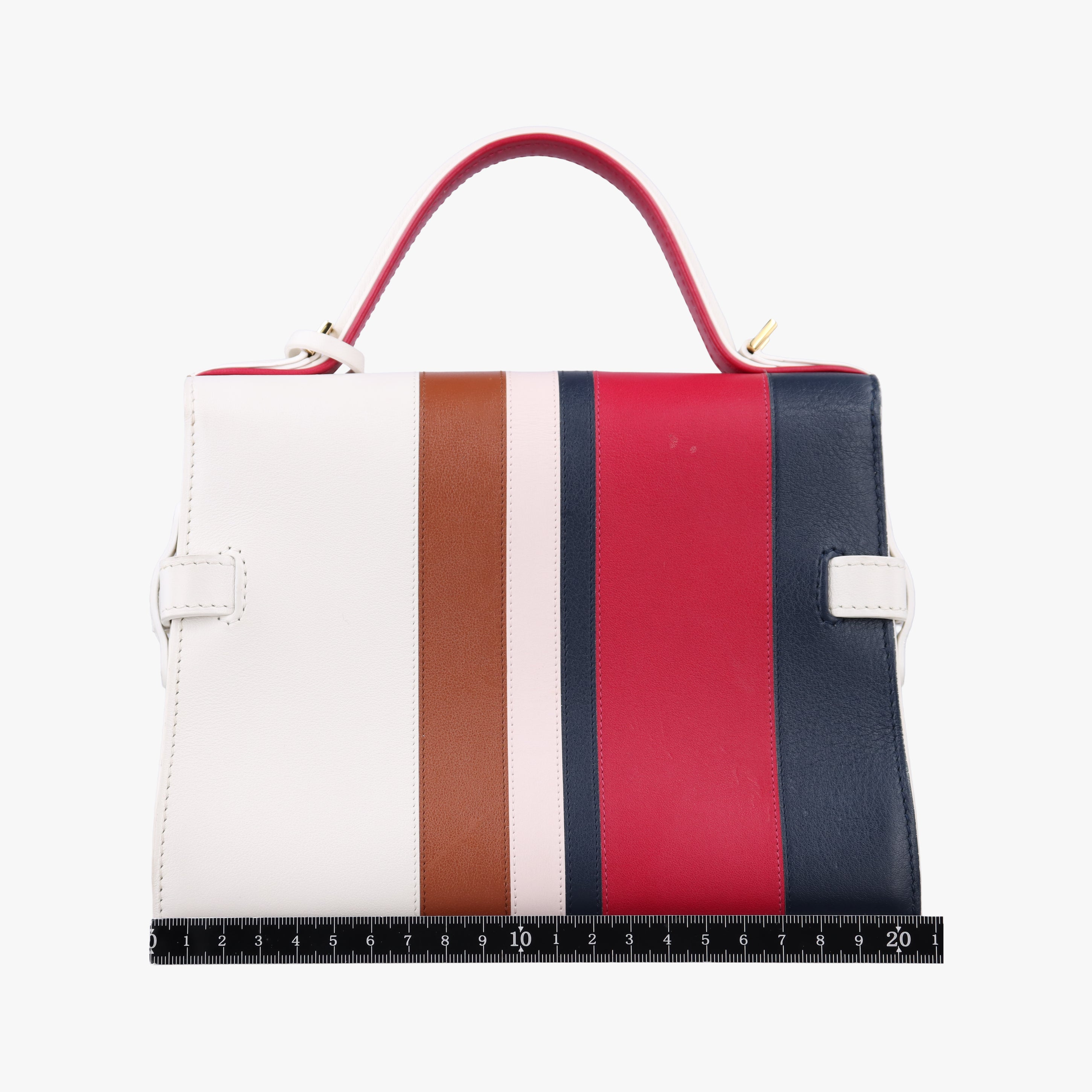 Pre-owned Delvaux Tempete White xNavy x Red x Brown leather  handbag | stylenewstar