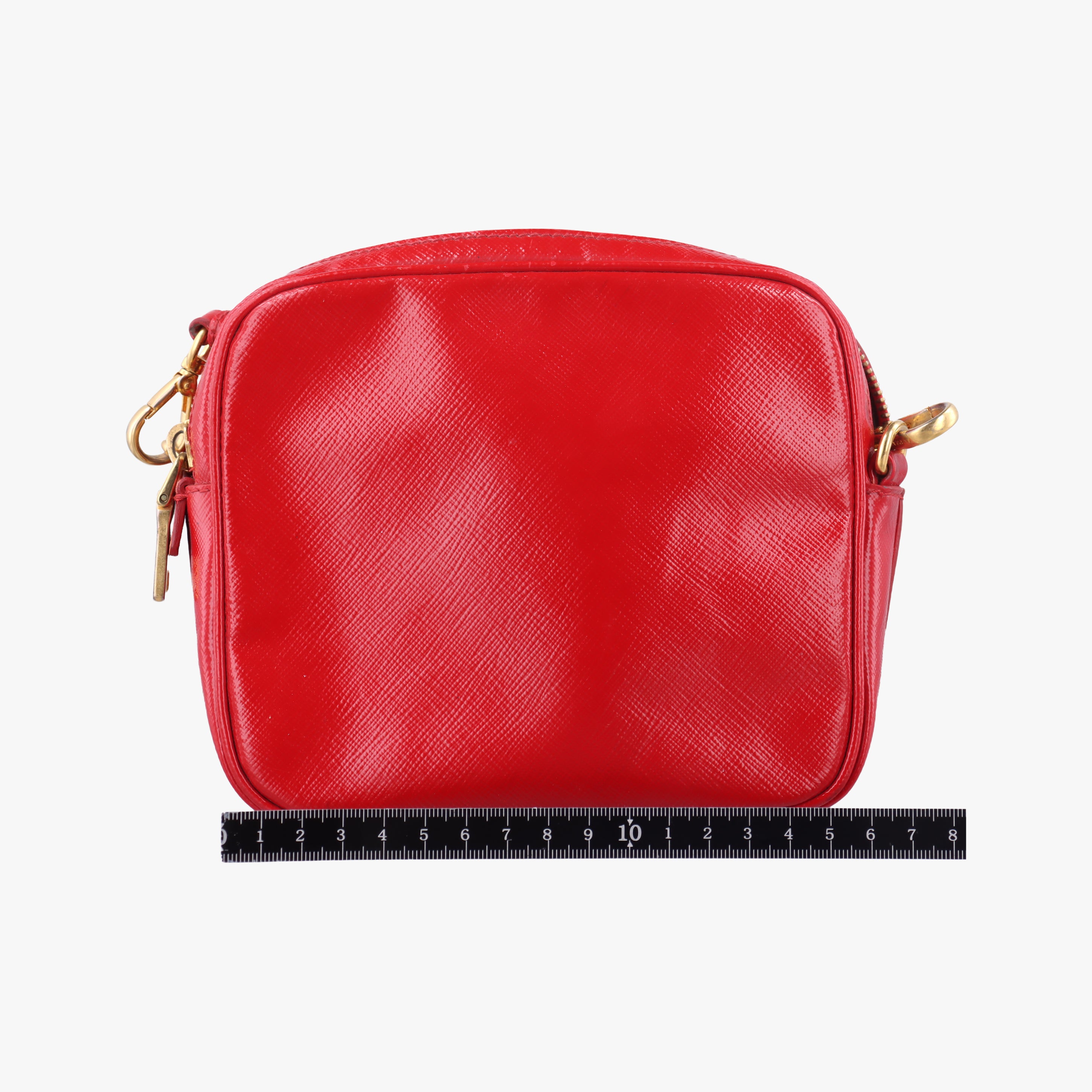 Secondhand Prada Flowers Vernice Red×White Patent BP610M shoulderbag | stylenewstar