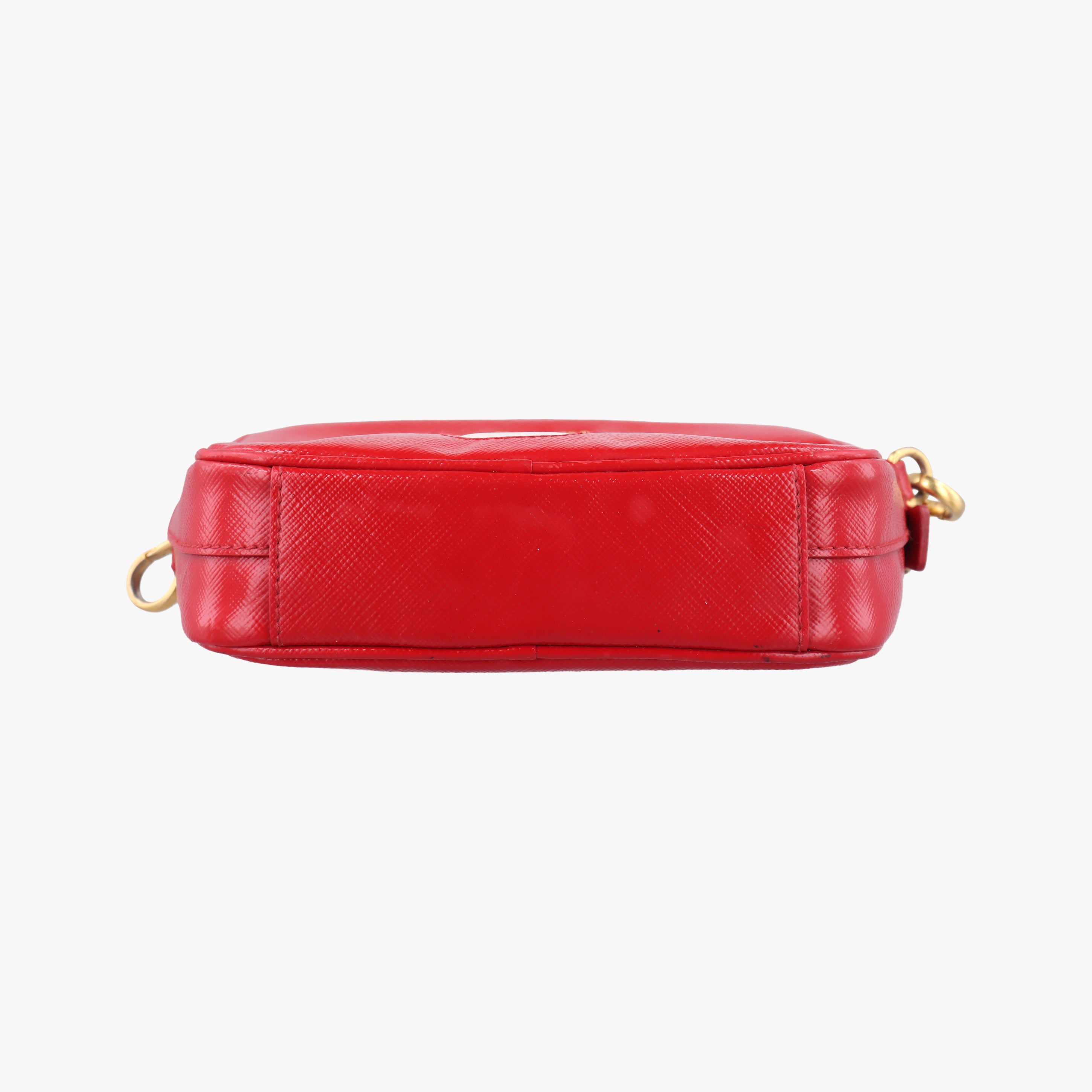 Secondhand Prada Flowers Vernice Red×White Patent BP610M shoulderbag | stylenewstar