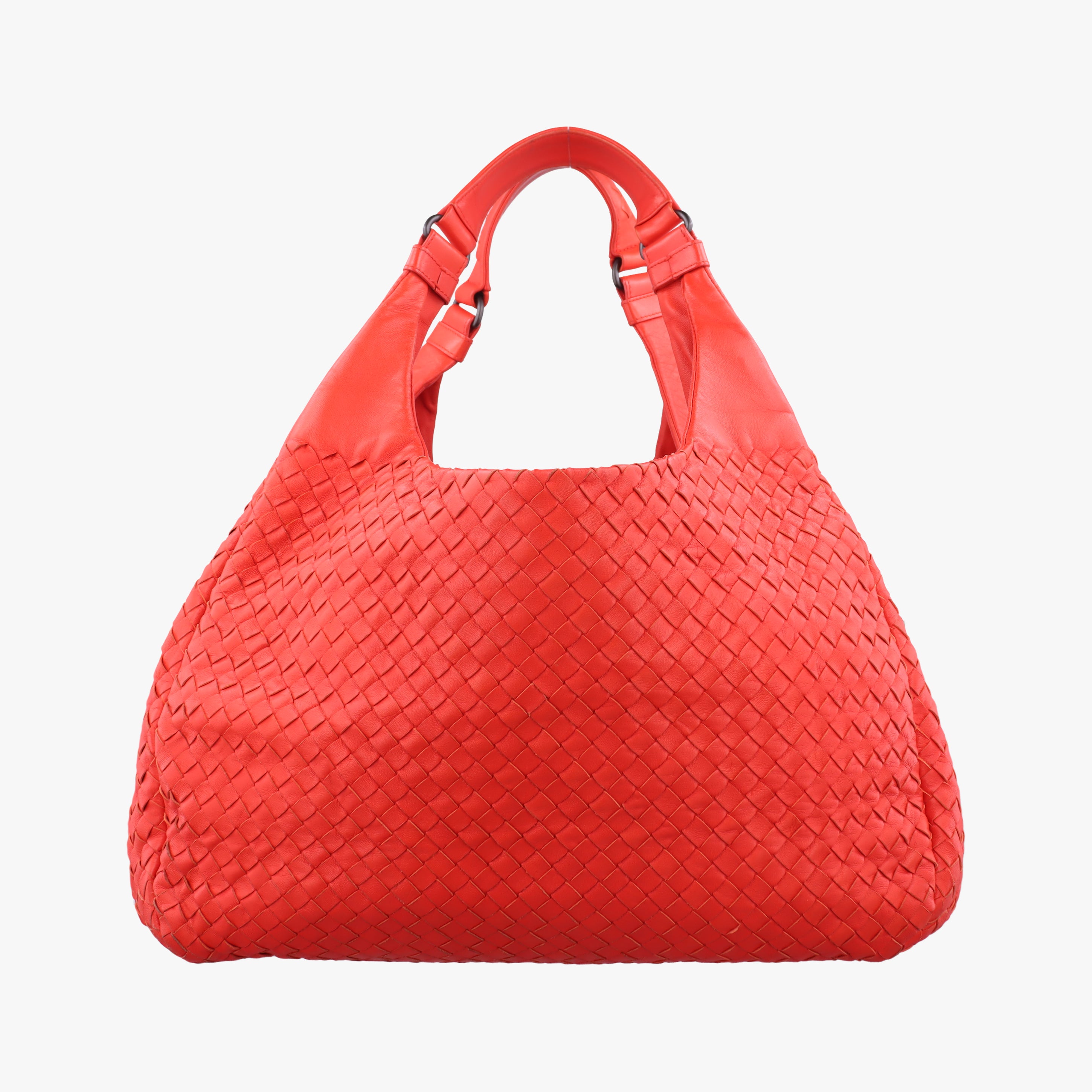 Pre-owned Bottega Veneta CAMPANA Intrecciato Red lambskin  shoulderbag | stylenewstar