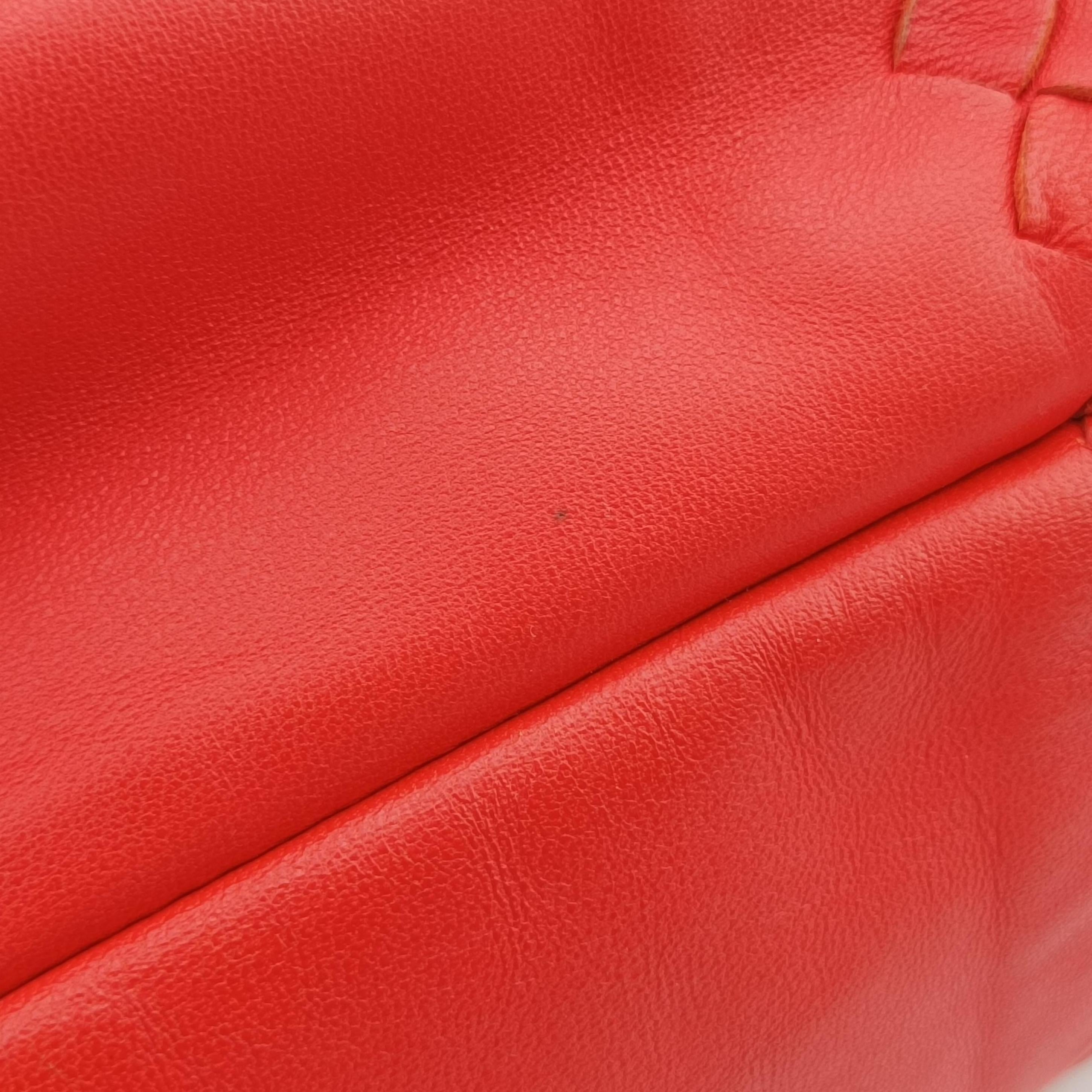 Pre-owned Bottega Veneta CAMPANA Intrecciato Red lambskin  shoulderbag | stylenewstar