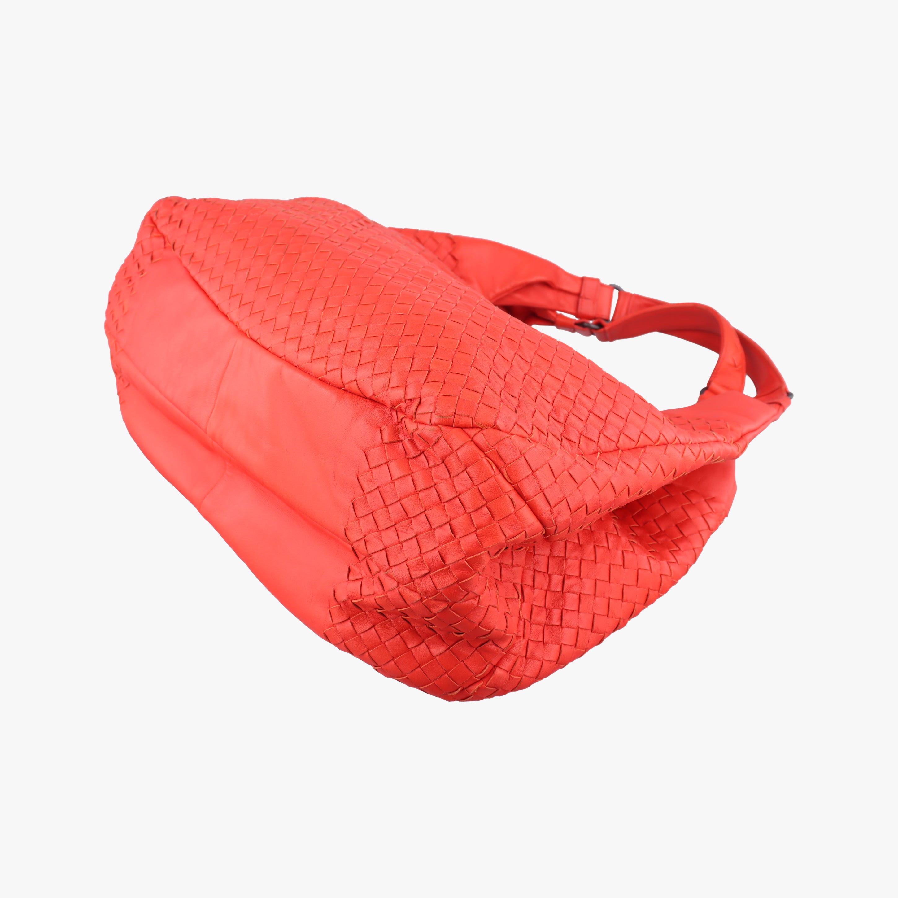 Pre-owned Bottega Veneta CAMPANA Intrecciato Red lambskin  shoulderbag | stylenewstar