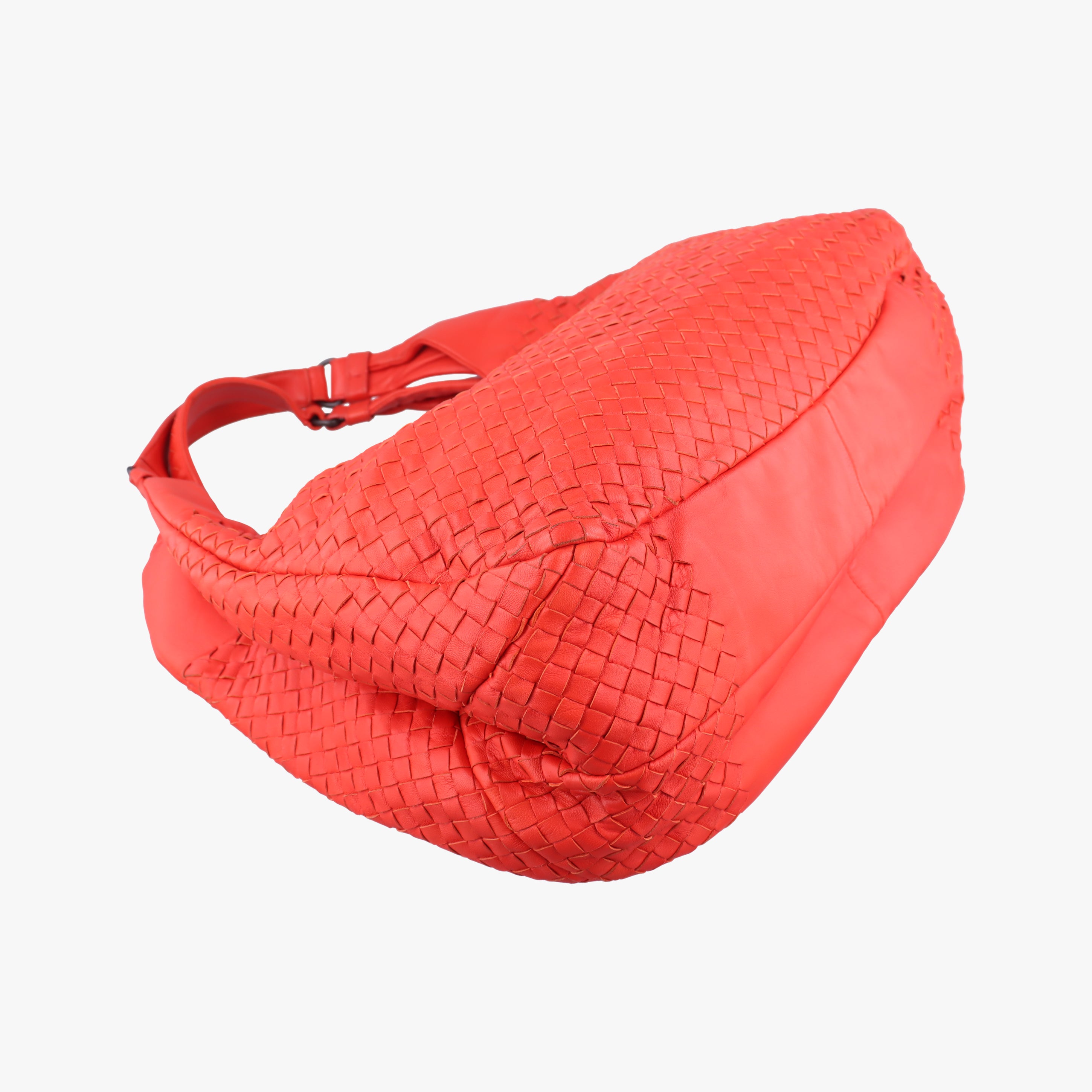 Pre-owned Bottega Veneta CAMPANA Intrecciato Red lambskin  shoulderbag | stylenewstar