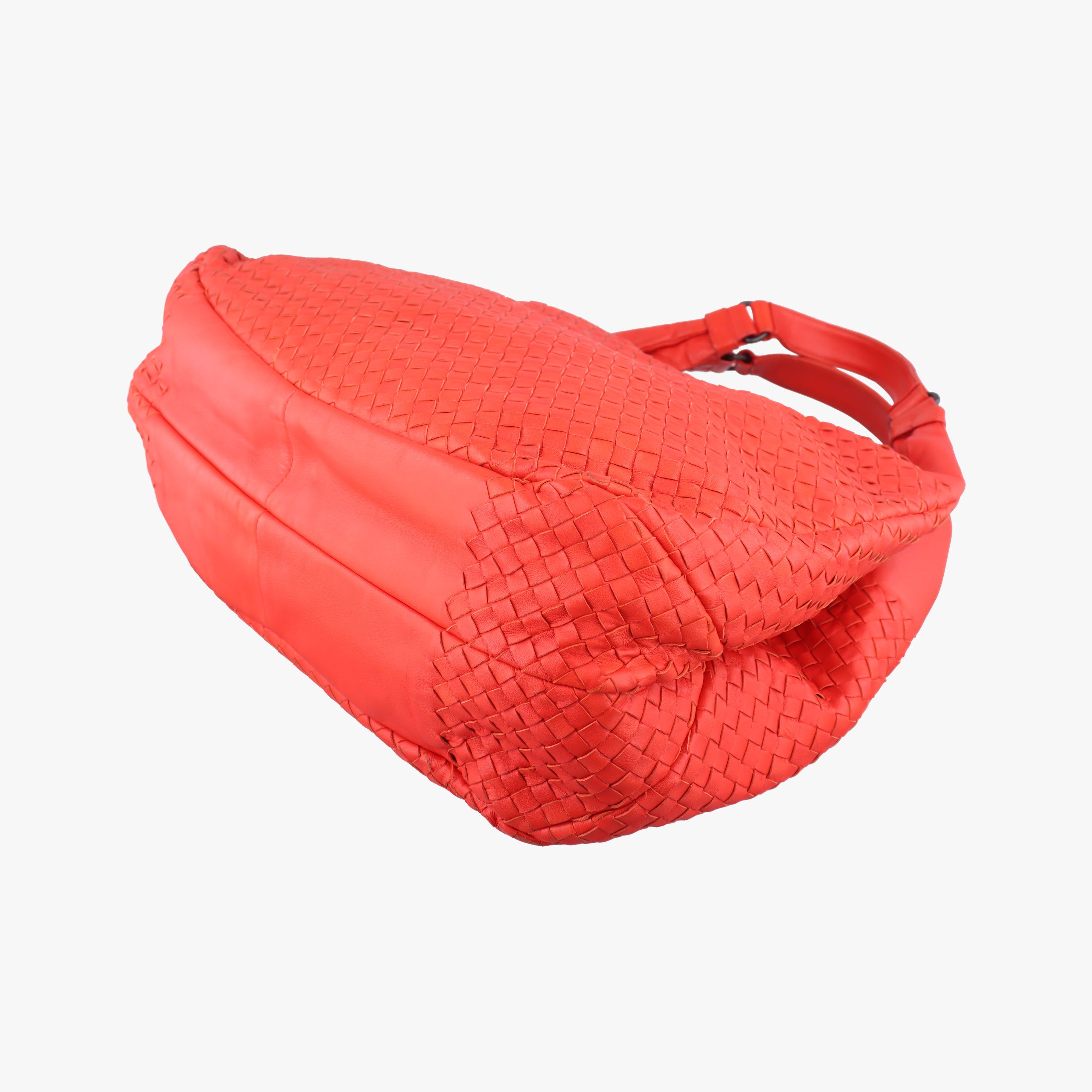 Pre-owned Bottega Veneta CAMPANA Intrecciato Red lambskin  shoulderbag | stylenewstar