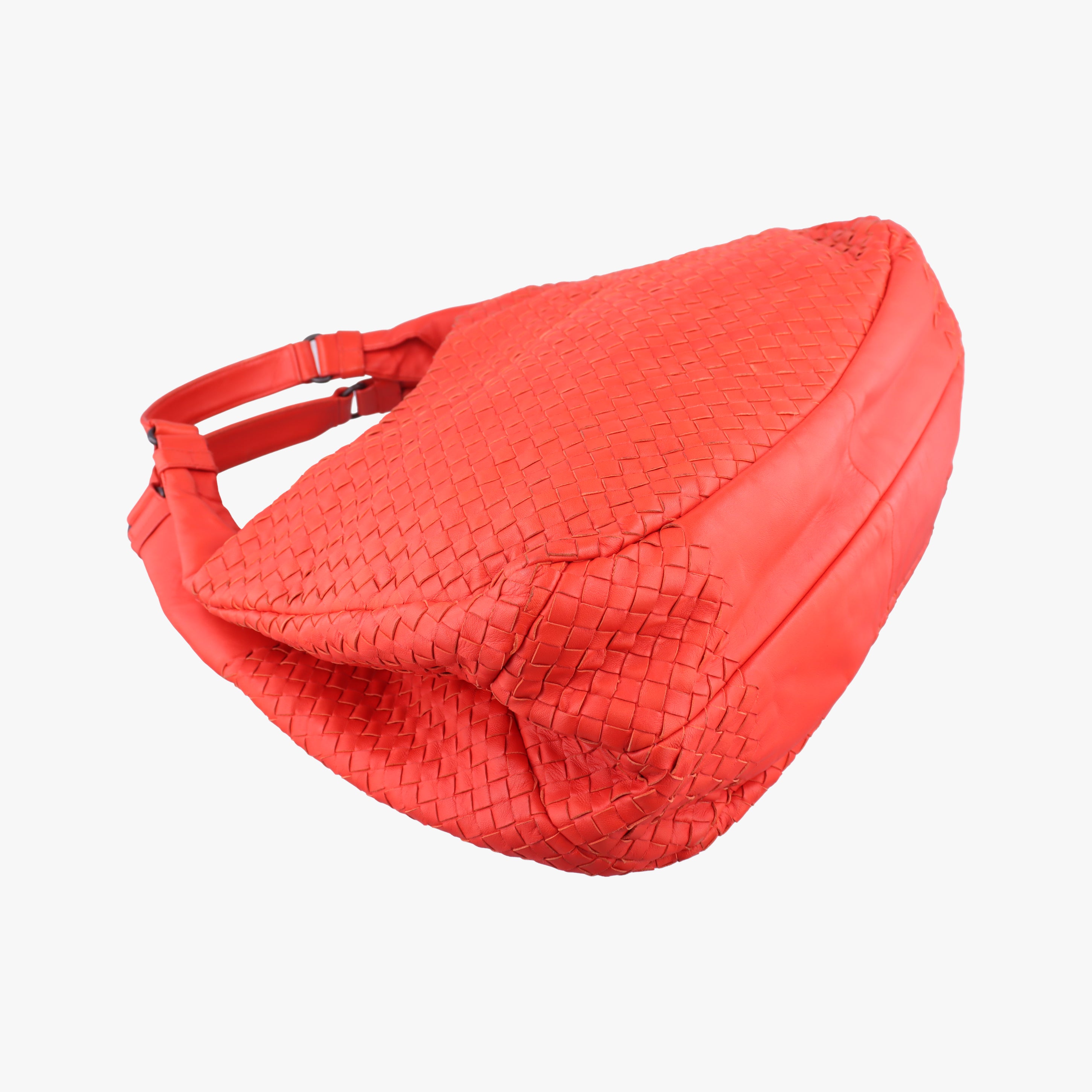 Pre-owned Bottega Veneta CAMPANA Intrecciato Red lambskin  shoulderbag | stylenewstar