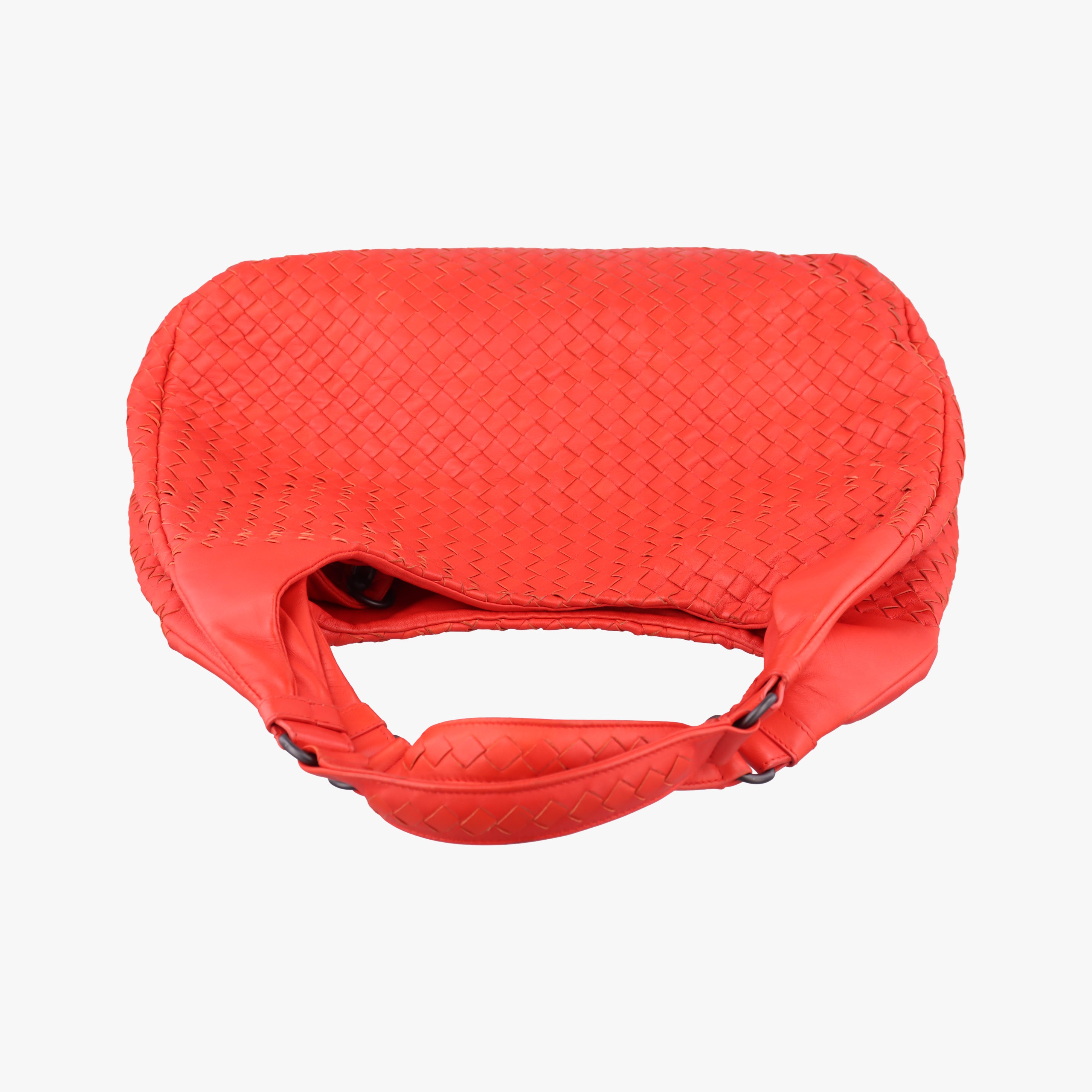 Pre-owned Bottega Veneta CAMPANA Intrecciato Red lambskin  shoulderbag | stylenewstar