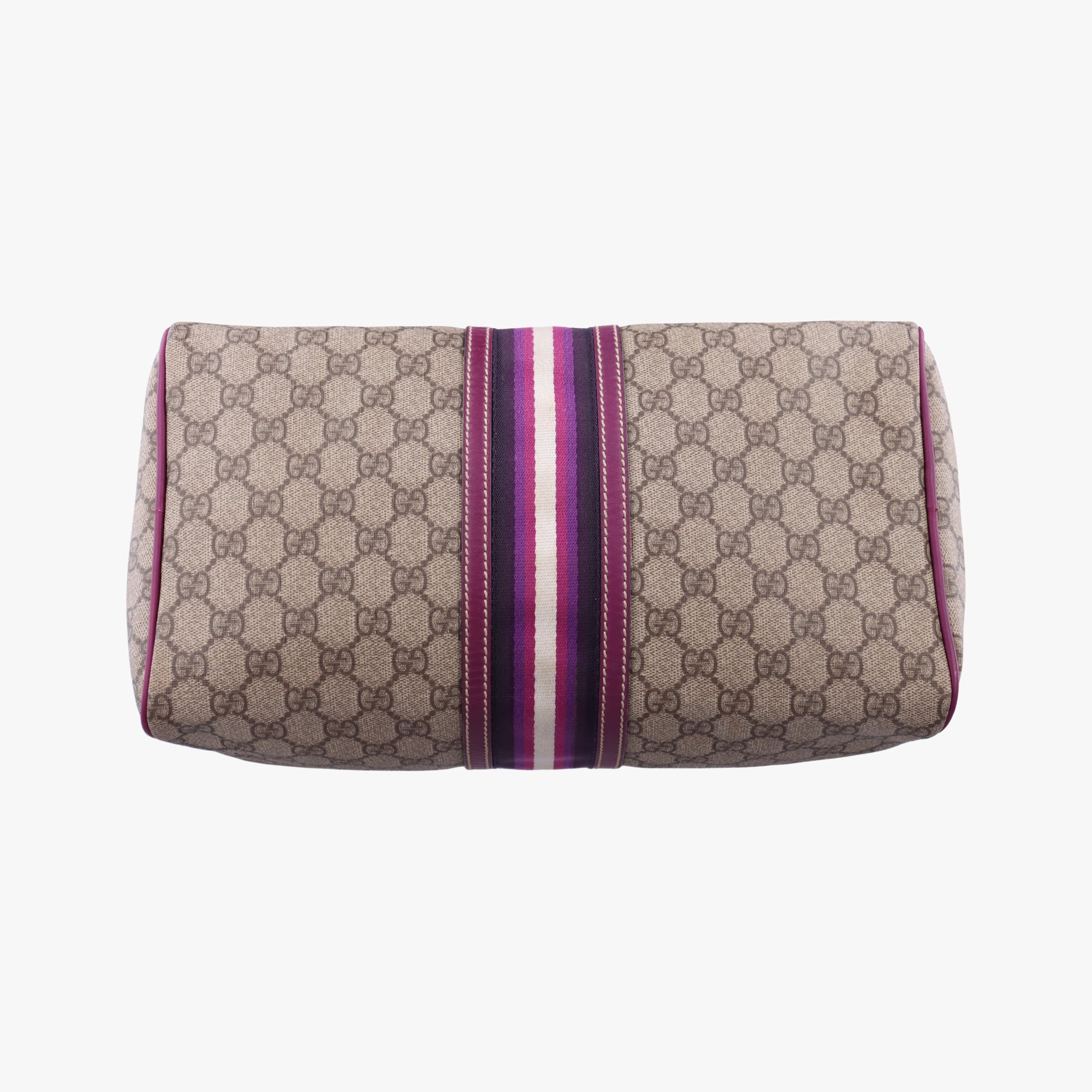 Pre-owned Gucci Web Joy GG Supreme beige×purple PVC coated canvas 189895 handbag | stylenewstar