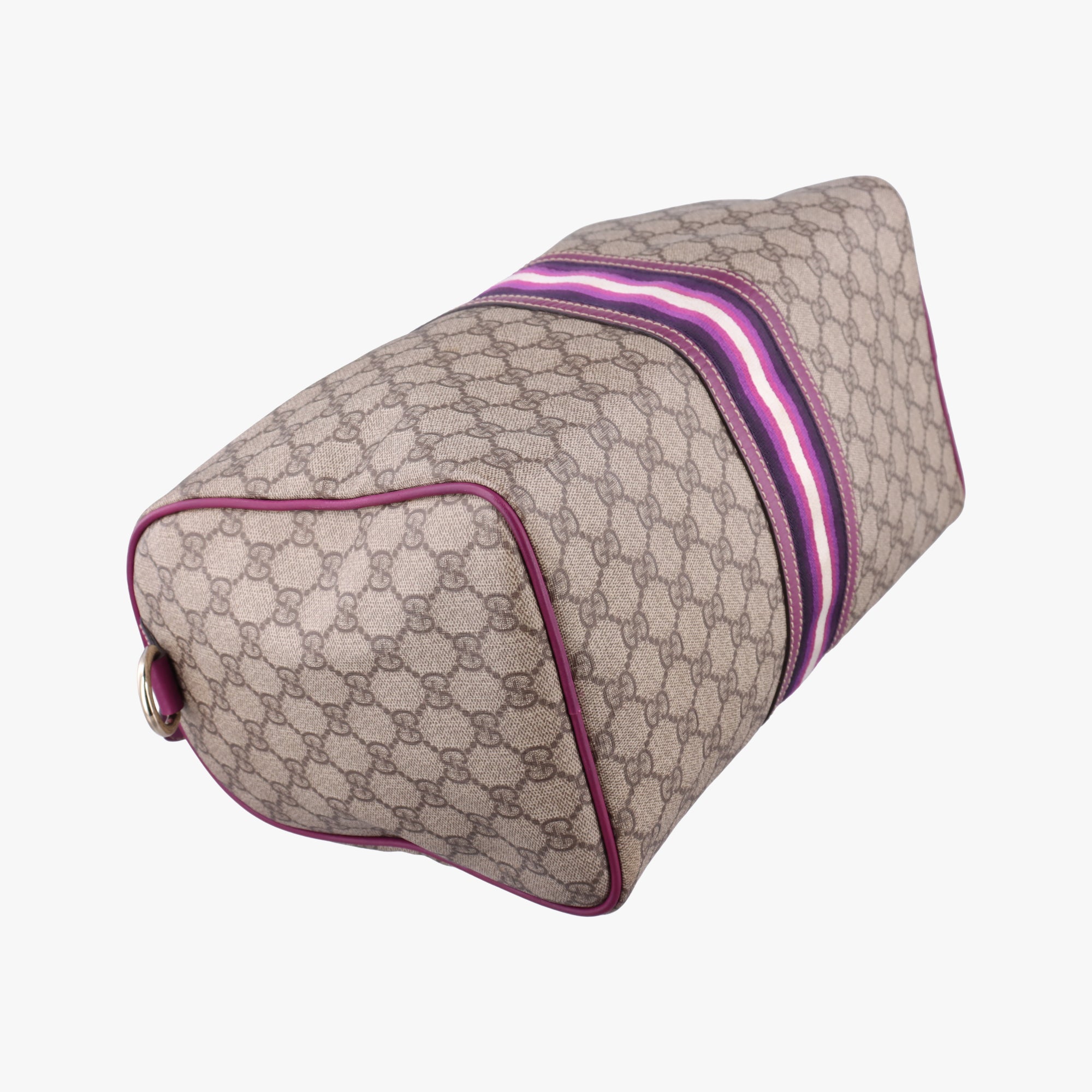Pre-owned Gucci Web Joy GG Supreme beige×purple PVC coated canvas 189895 handbag | stylenewstar