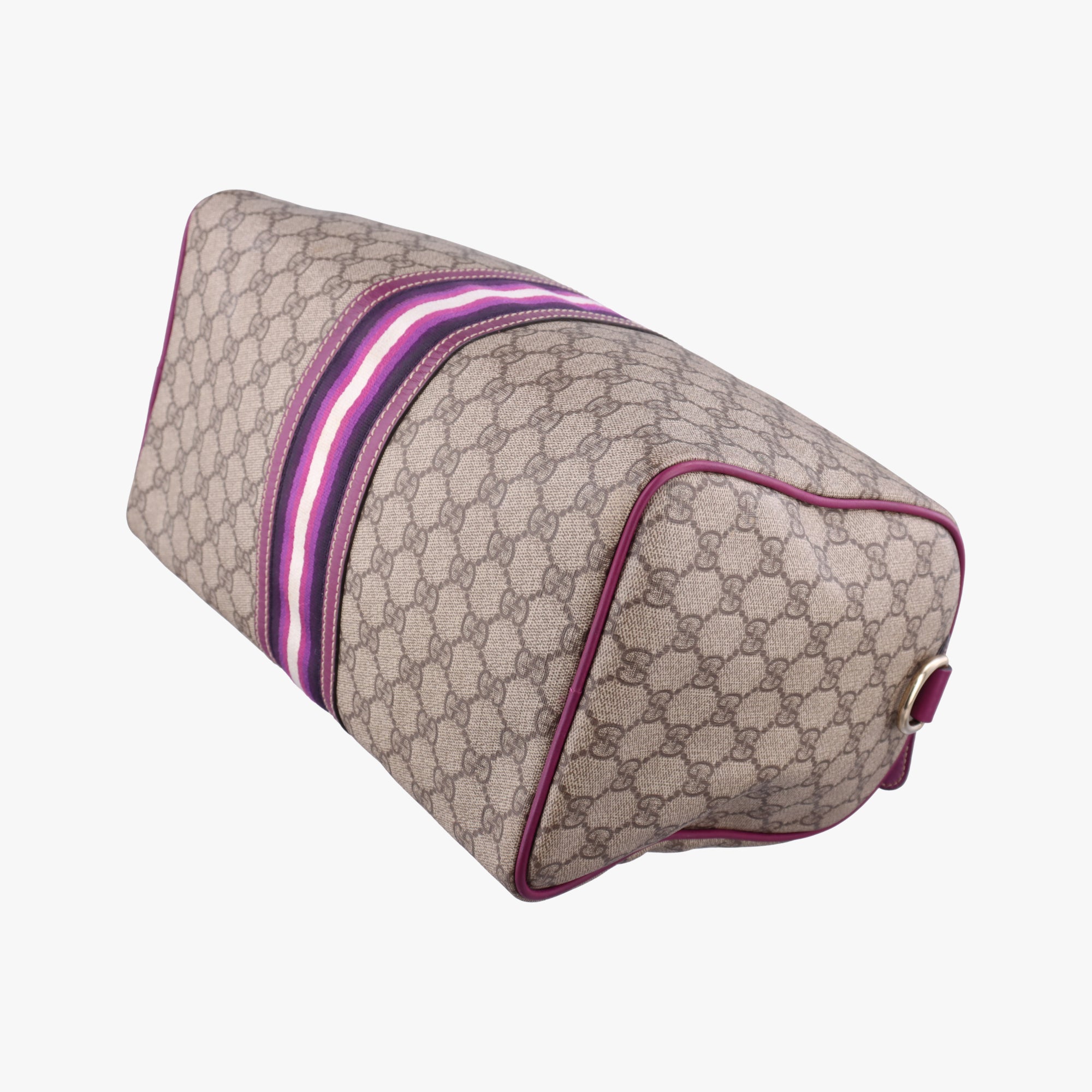 Pre-owned Gucci Web Joy GG Supreme beige×purple PVC coated canvas 189895 handbag | stylenewstar