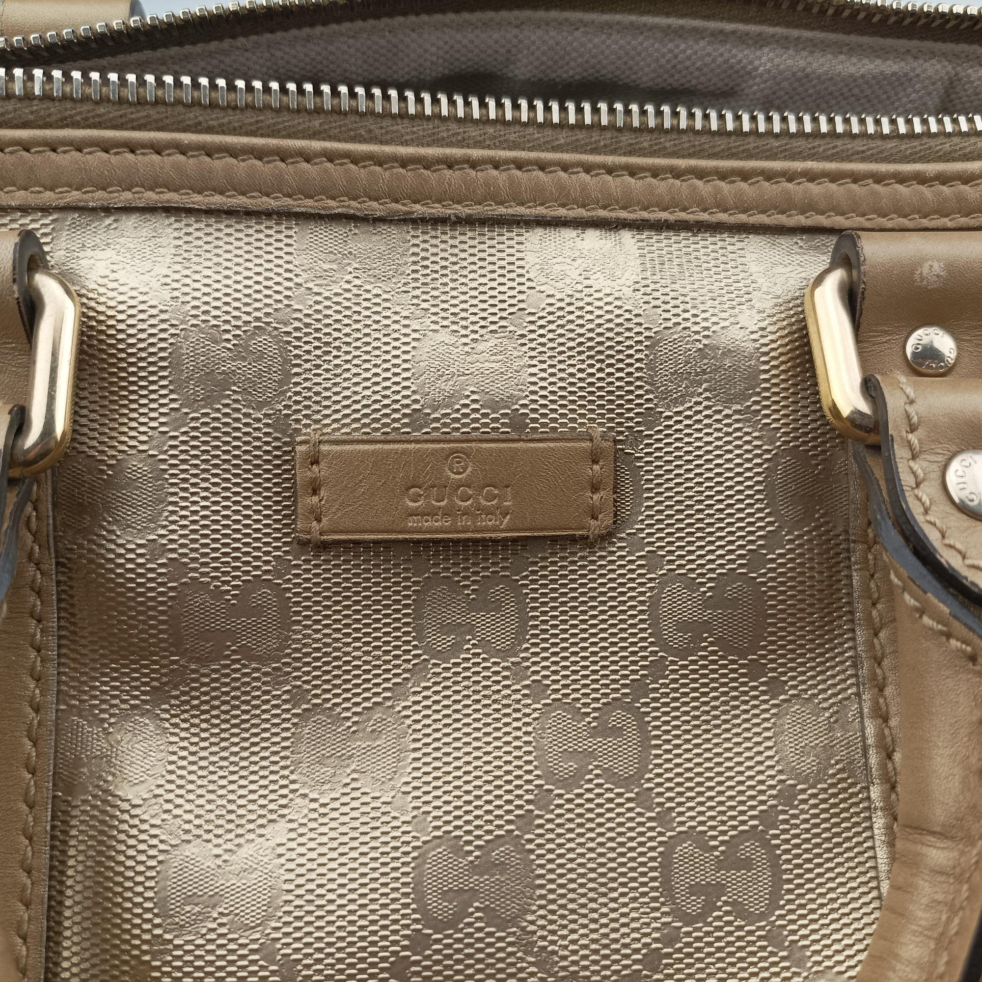 Pre-owned Gucci GG plus Spring Joy GG Supreme Golden PVC coated canvas 193603 handbag | stylenewstar