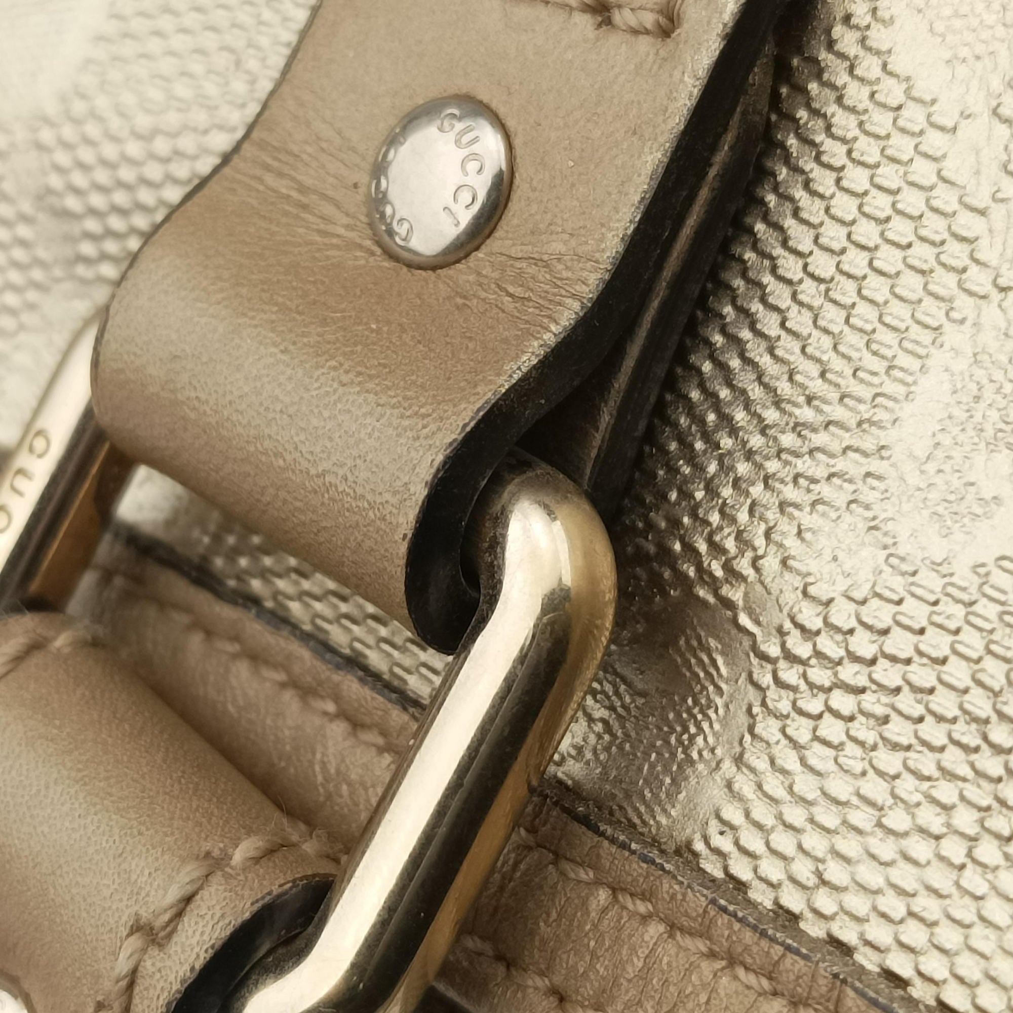 Pre-owned Gucci GG plus Spring Joy GG Supreme Golden PVC coated canvas 193603 handbag | stylenewstar