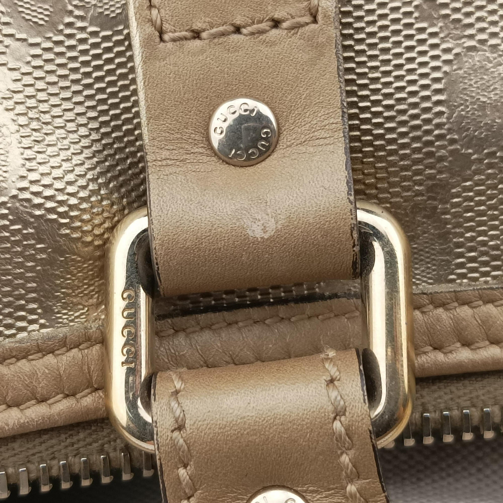 Pre-owned Gucci GG plus Spring Joy GG Supreme Golden PVC coated canvas 193603 handbag | stylenewstar