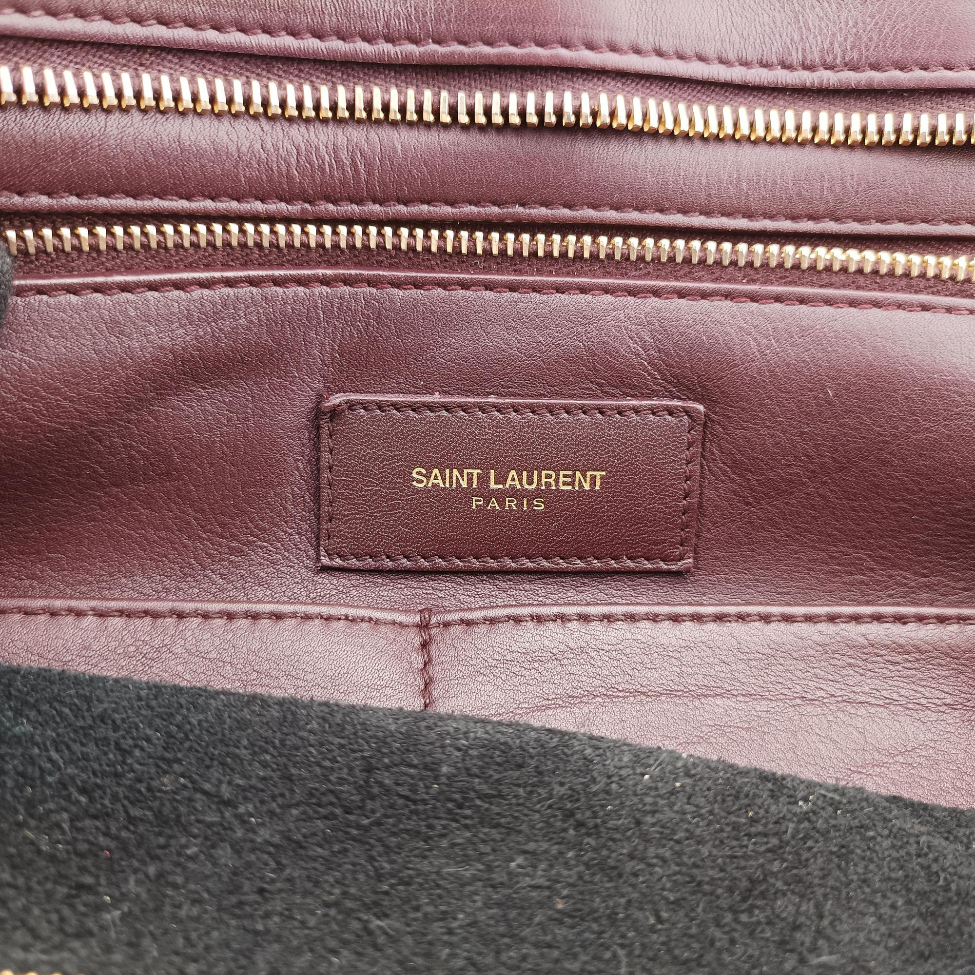 Vintage Yves Saint Laurent Y Ligne Petit Cabas Black×burgundy Leather 311208 handbag | stylenewstar
