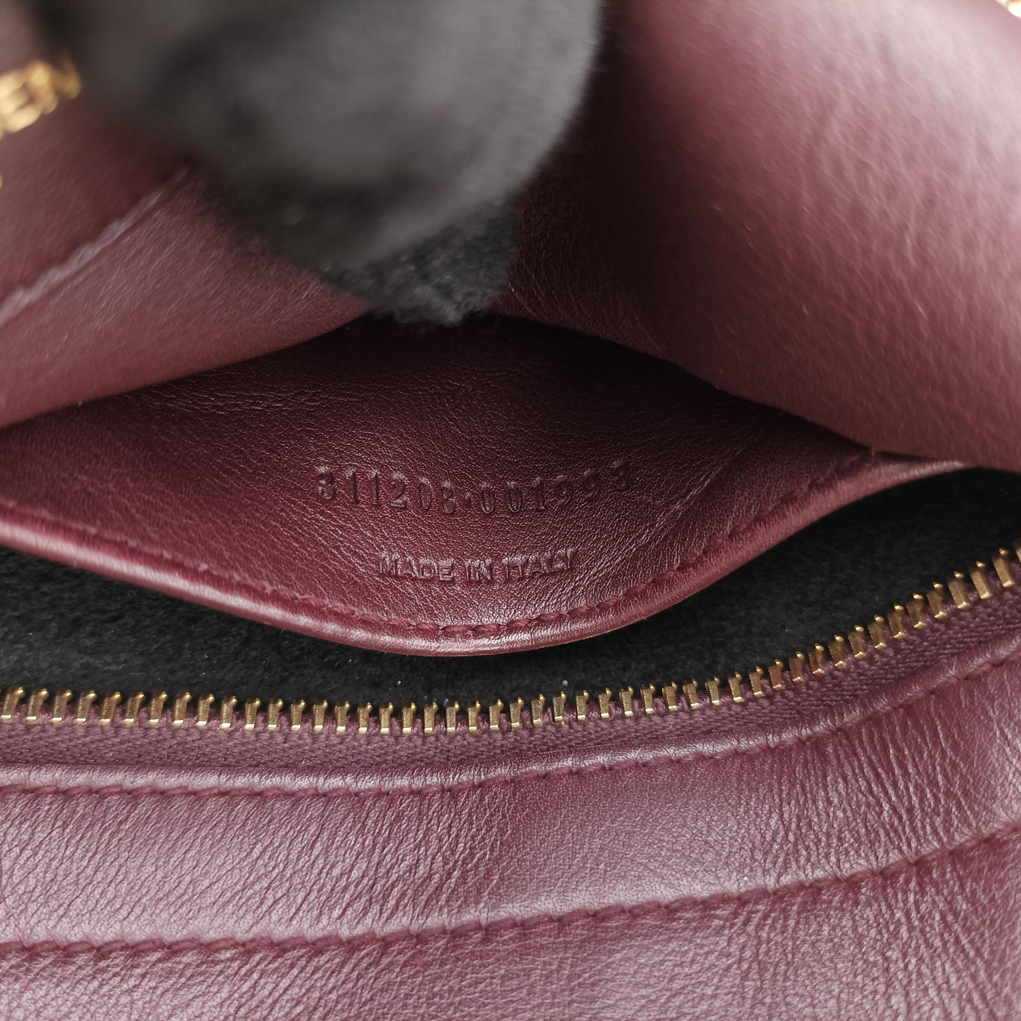 Vintage Yves Saint Laurent Y Ligne Petit Cabas Black×burgundy Leather 311208 handbag | stylenewstar