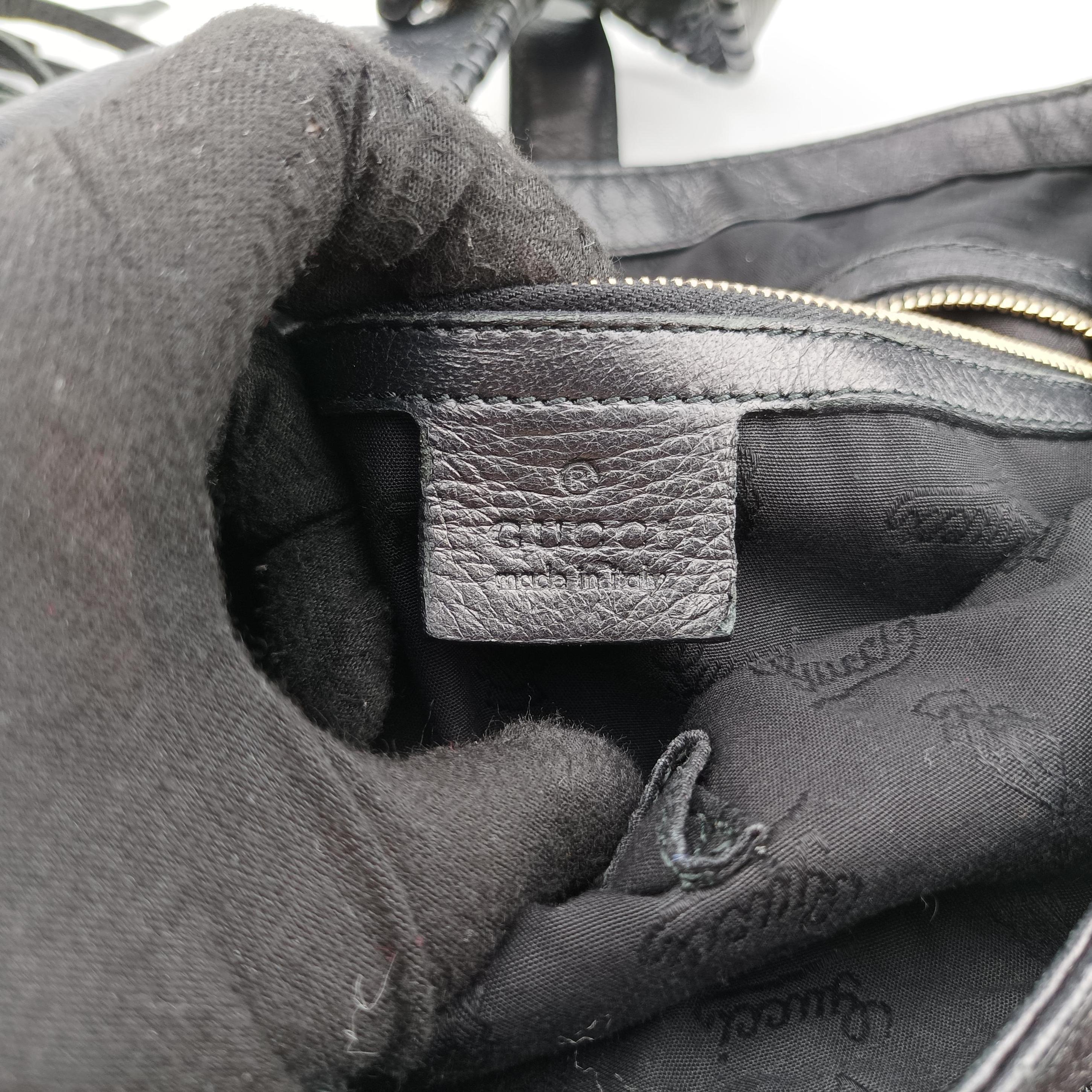 Vintage Gucci New Jackie Black Leather 223929 shoulderbag | stylenewstar