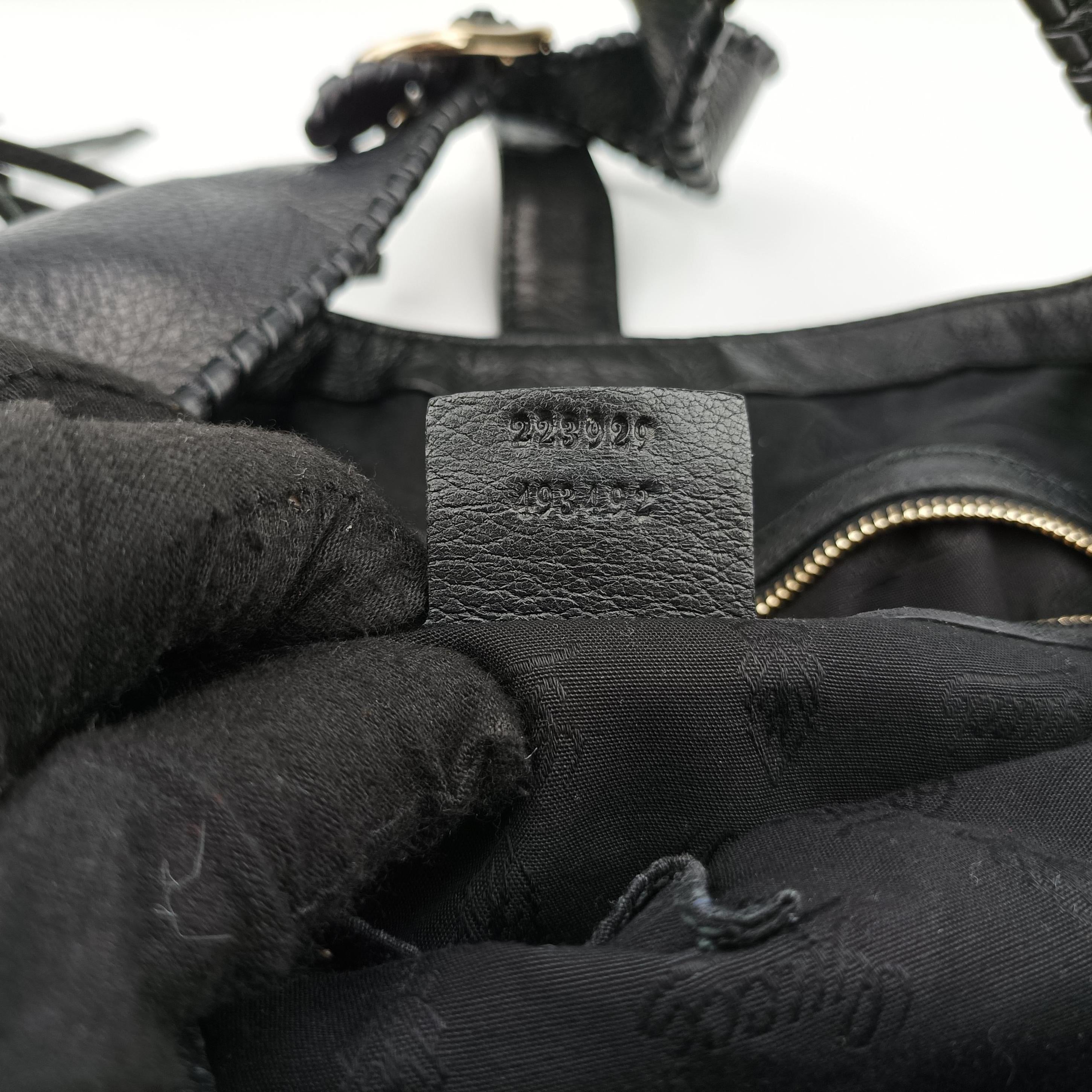 Vintage Gucci New Jackie Black Leather 223929 shoulderbag | stylenewstar