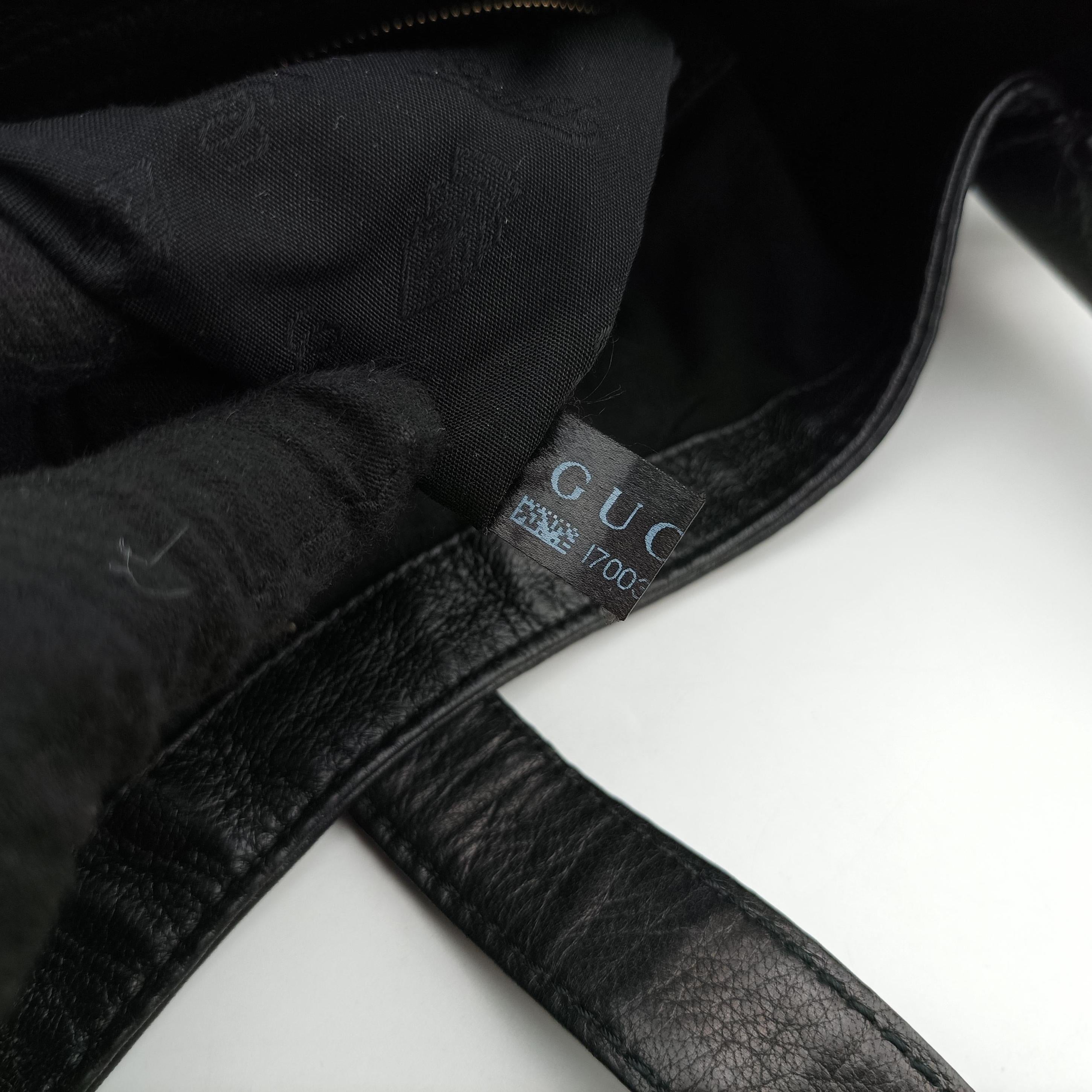Vintage Gucci New Jackie Black Leather 223929 shoulderbag | stylenewstar