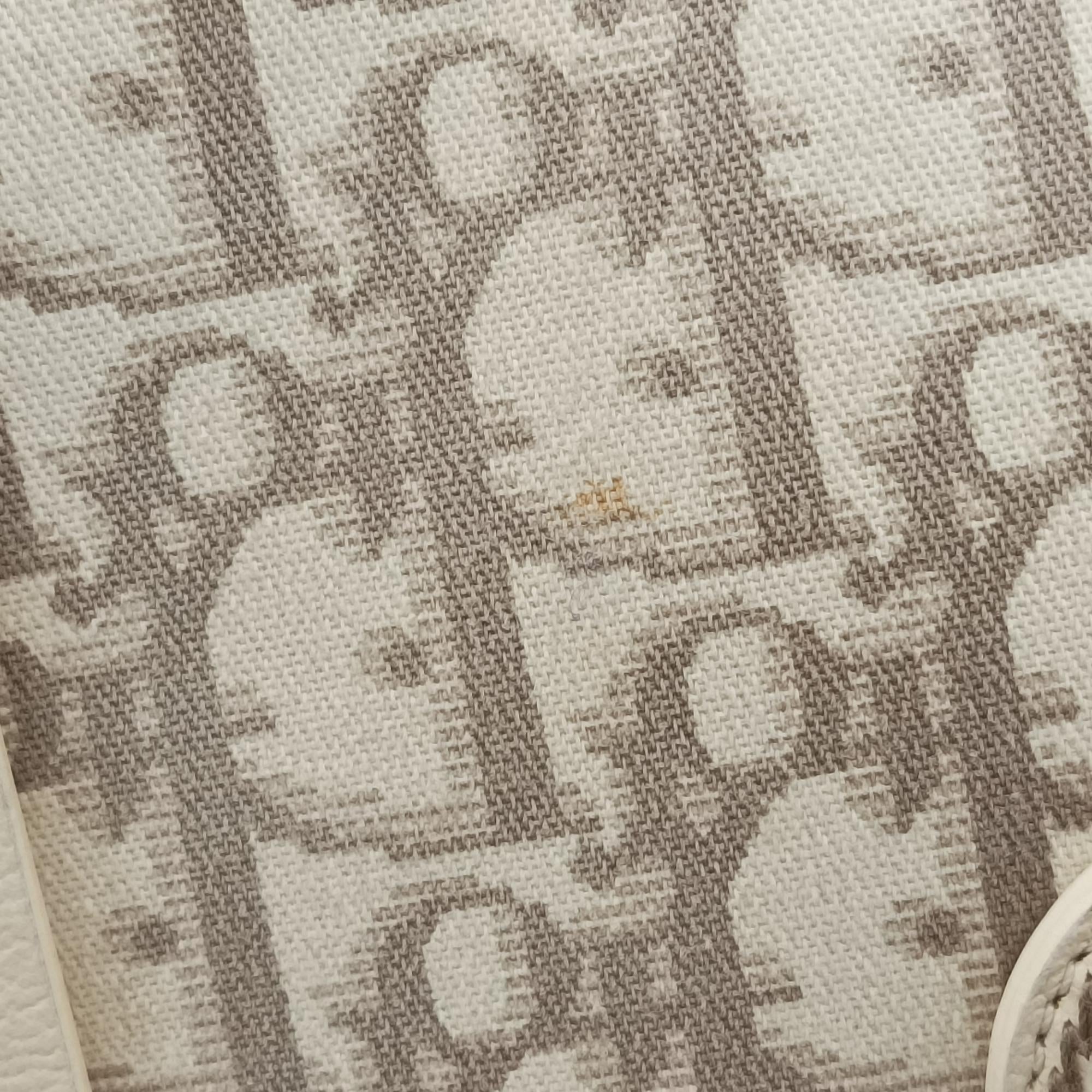Pre-owned Christian Dior Oblique Floral Trotter White x Beige x Multicolor Canvas × Leather  handbag | stylenewstar