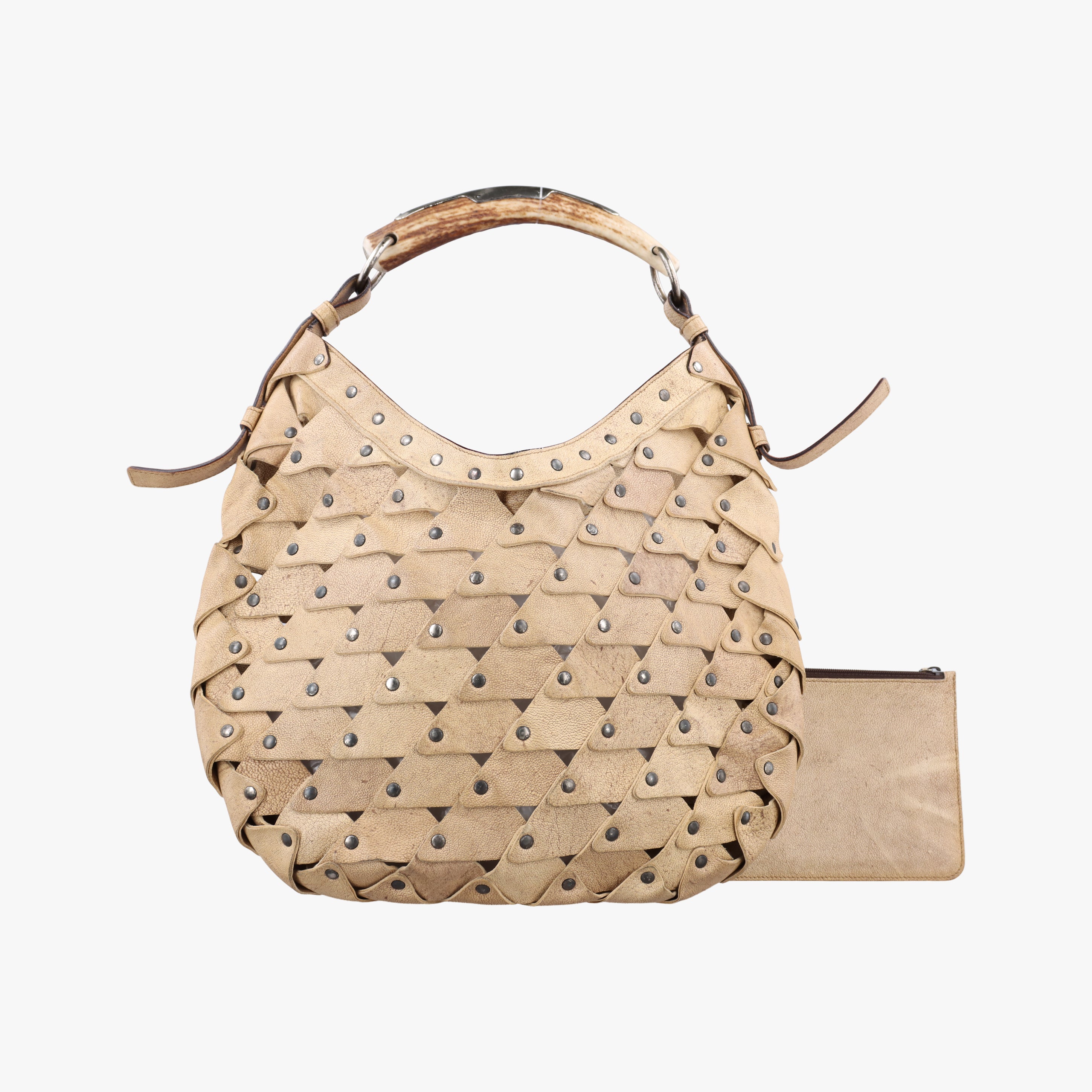 Pre-owned Yves Saint Laurent Mombasa beige Leather  handbag | stylenewstar