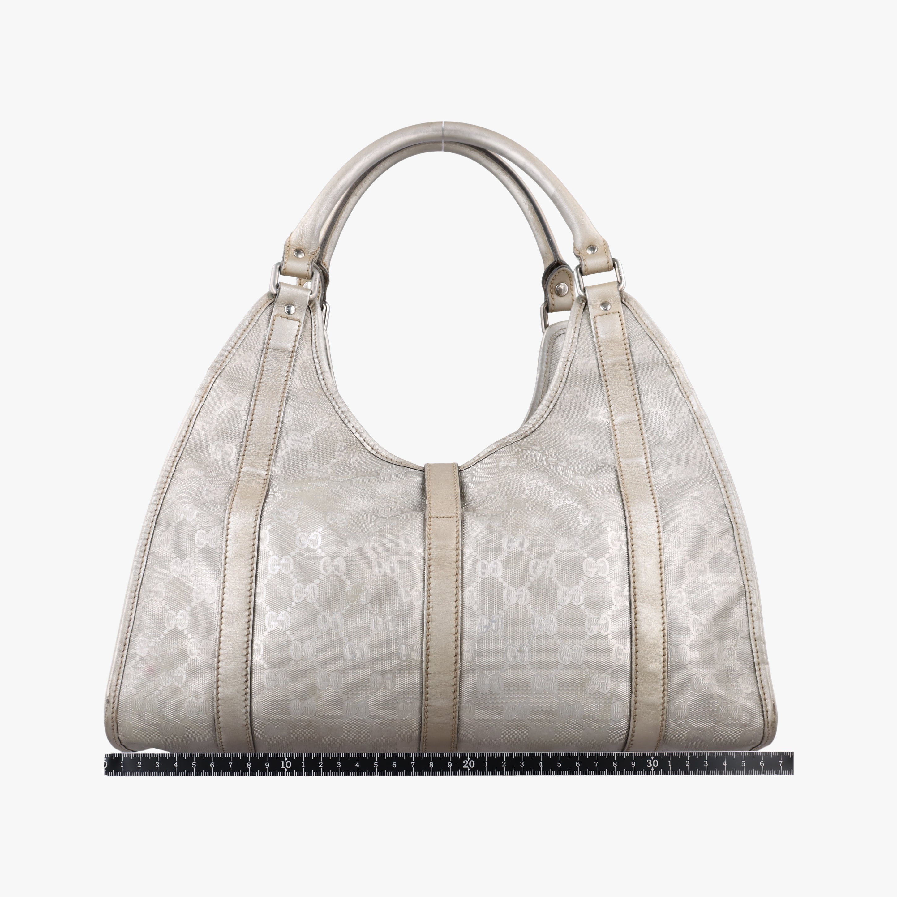 Secondhand Gucci Jackie Silver PVC coated canvas 203494 handbag | stylenewstar