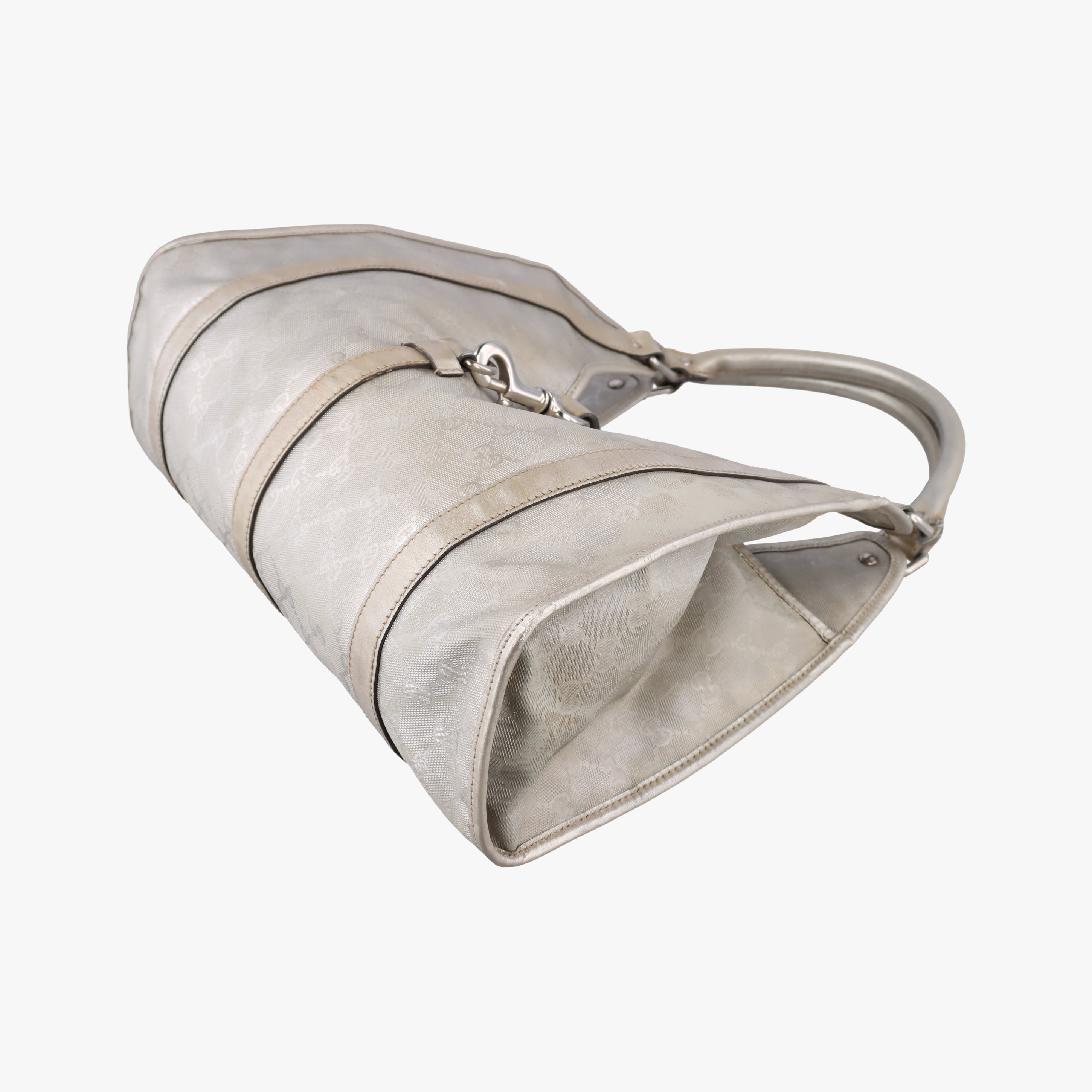 Secondhand Gucci Jackie Silver PVC coated canvas 203494 handbag | stylenewstar