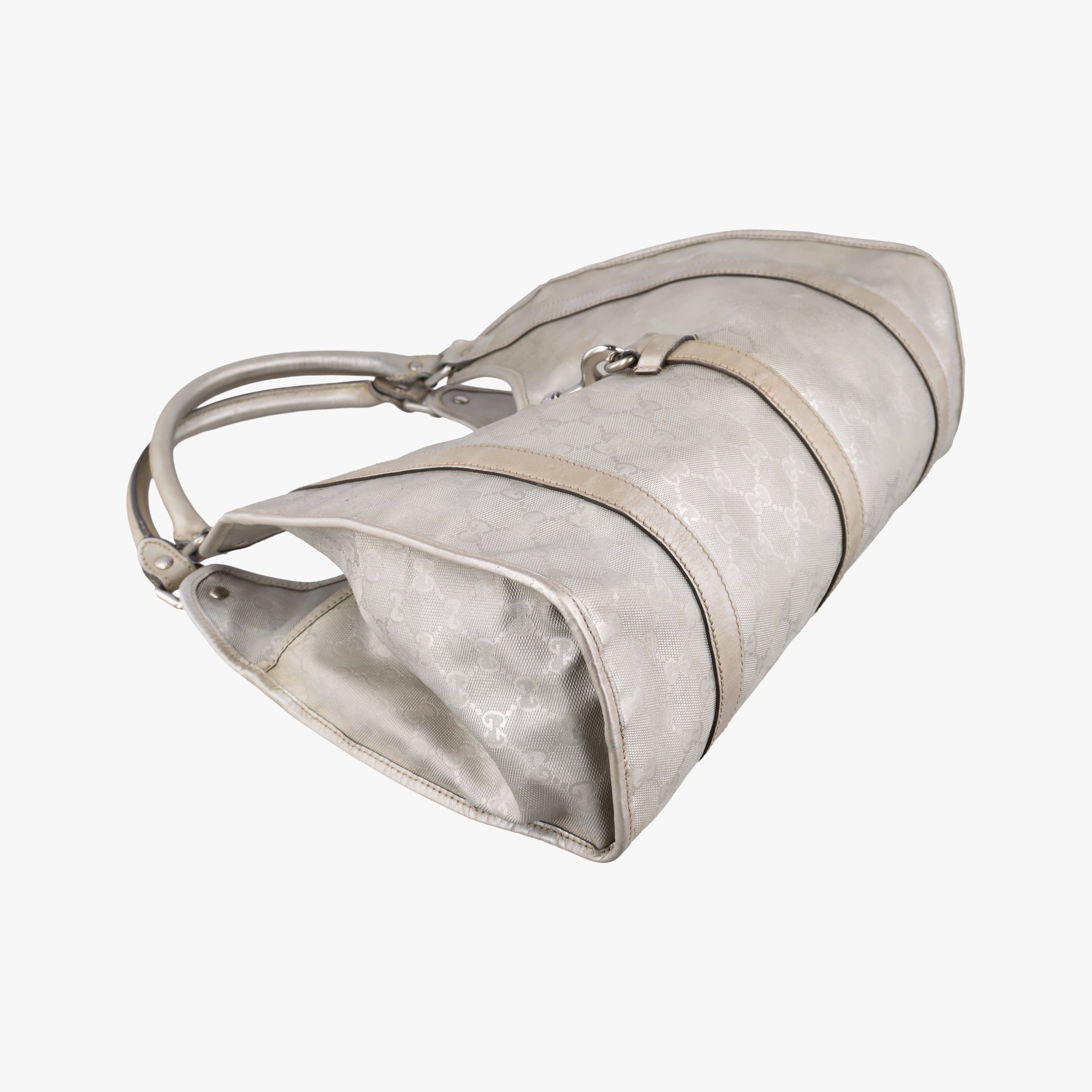 Secondhand Gucci Jackie Silver PVC coated canvas 203494 handbag | stylenewstar