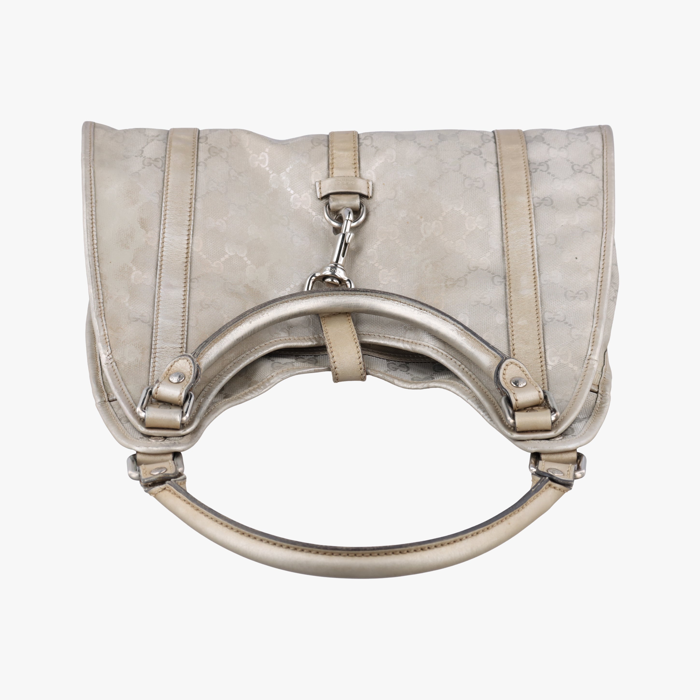 Secondhand Gucci Jackie Silver PVC coated canvas 203494 handbag | stylenewstar
