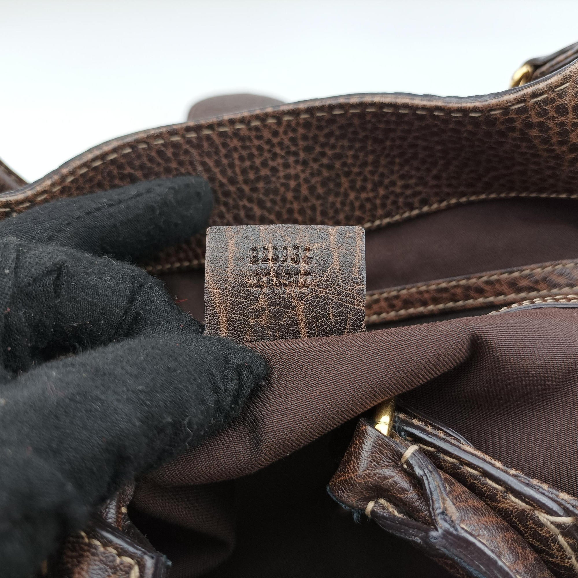 Pre-owned Gucci Guccissima New Pelham horsebit Brown Leather  shoulderbag | stylenewstar