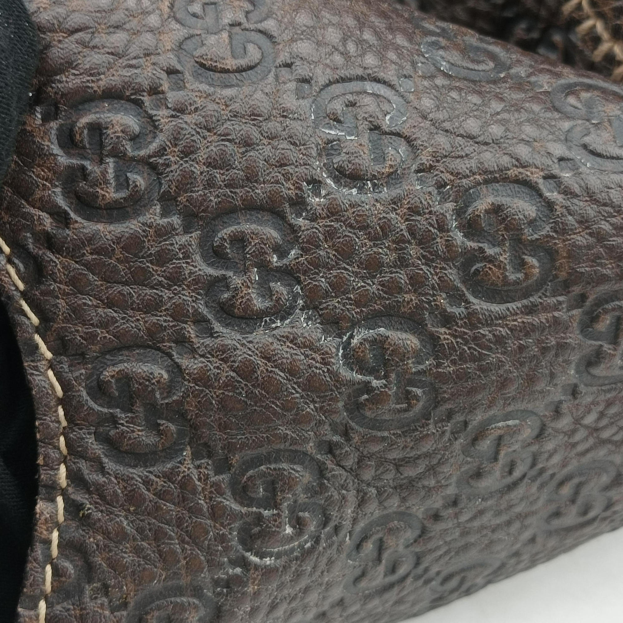Pre-owned Gucci Guccissima New Pelham horsebit Brown Leather  shoulderbag | stylenewstar