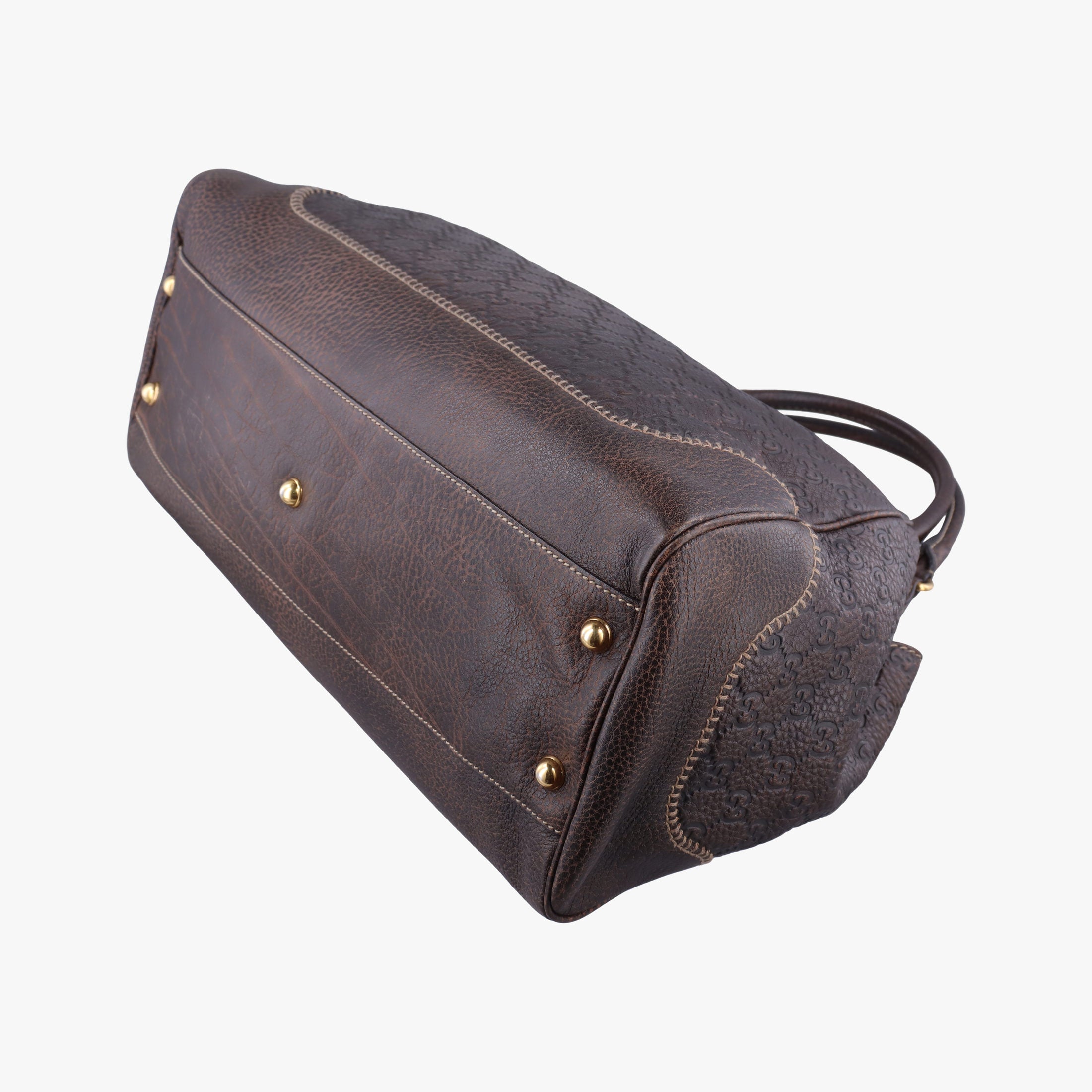 Pre-owned Gucci Guccissima New Pelham horsebit Brown Leather  shoulderbag | stylenewstar