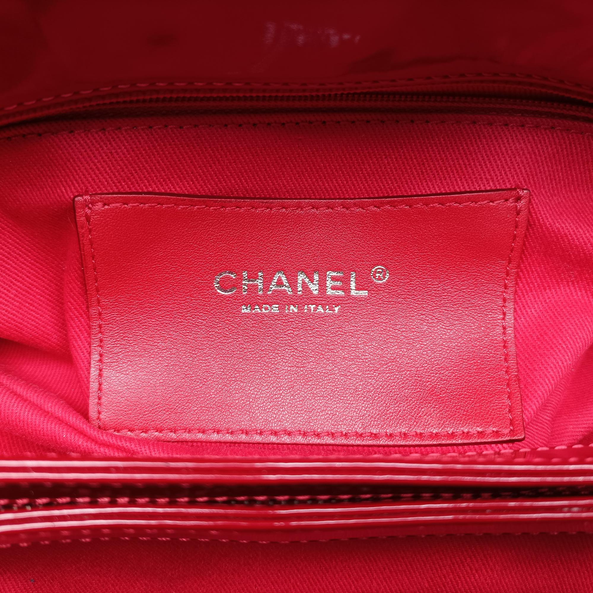 Pre-owned Chanel Mademoiselle Bowling Red Patent A50557 shoulderbag | stylenewstar