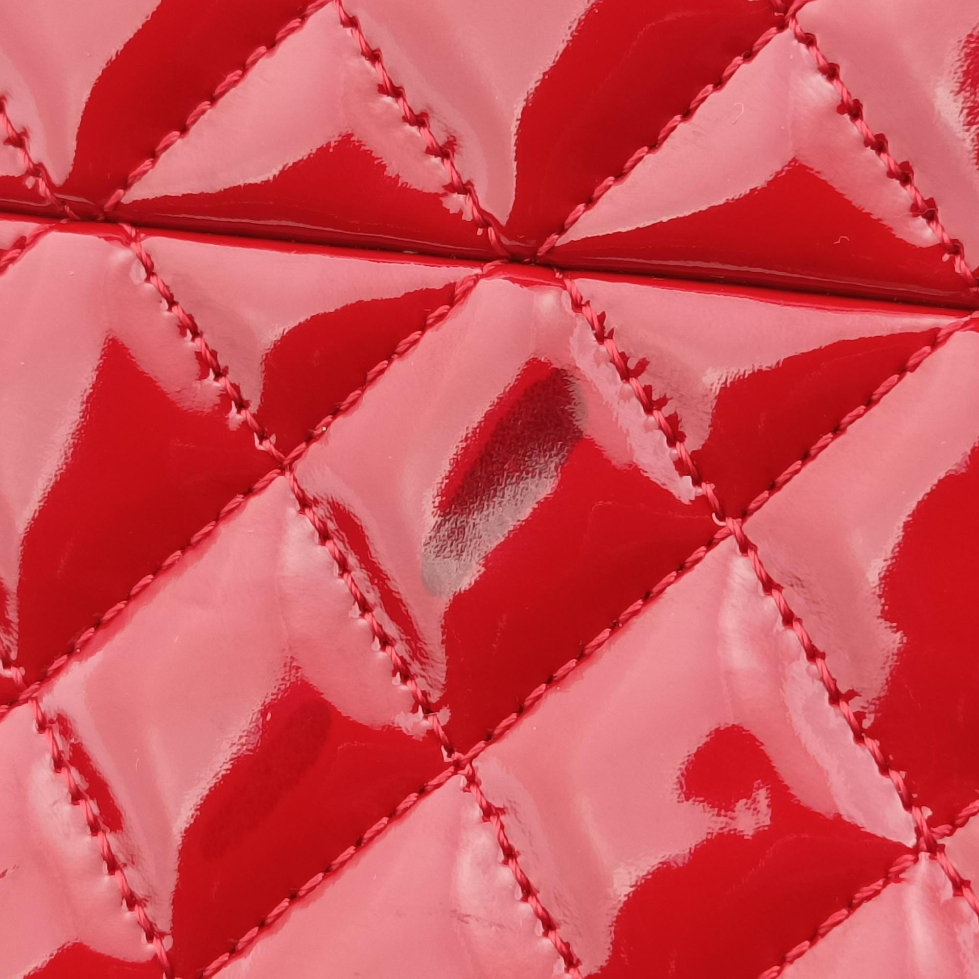 Pre-owned Chanel Mademoiselle Bowling Red Patent A50557 shoulderbag | stylenewstar