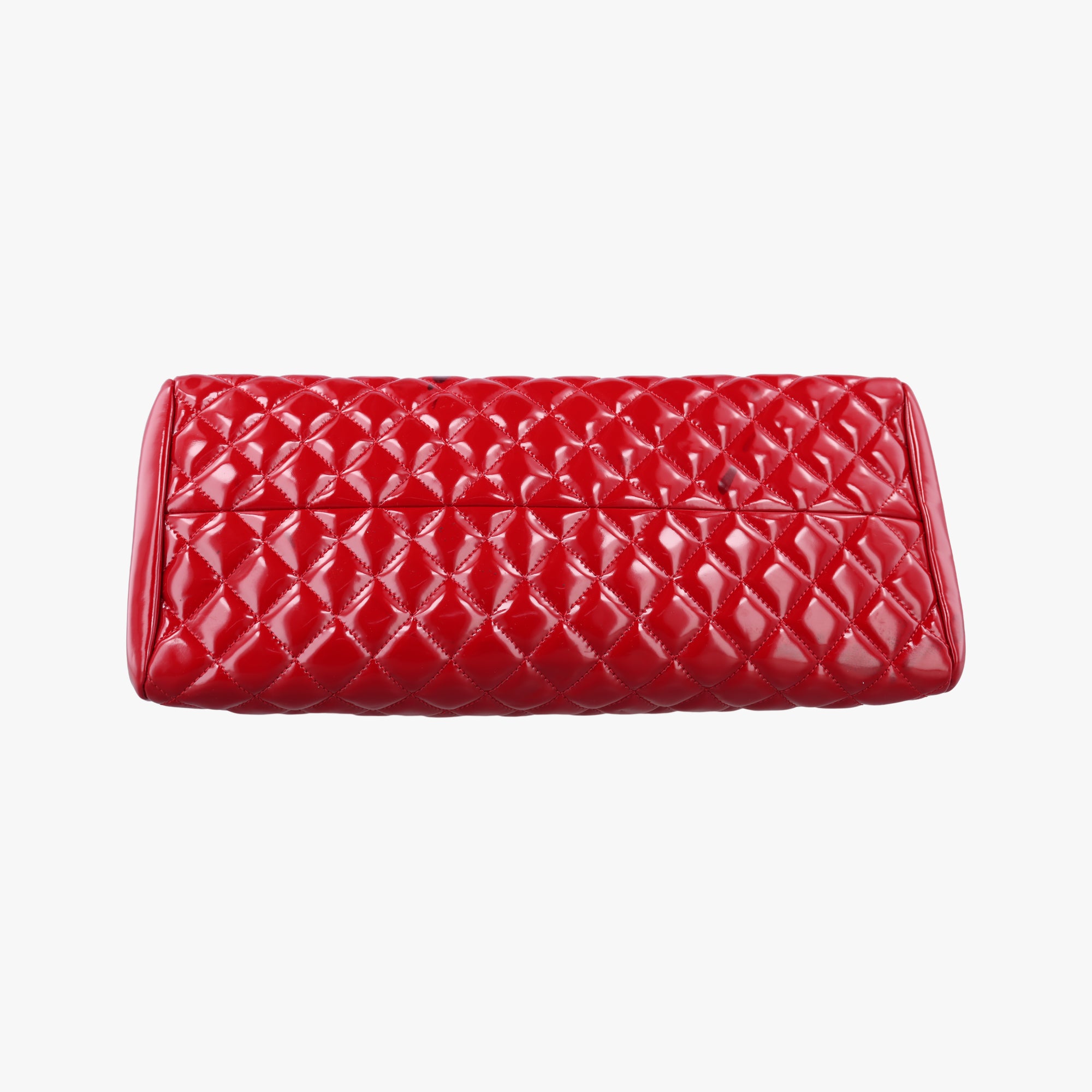 Pre-owned Chanel Mademoiselle Bowling Red Patent A50557 shoulderbag | stylenewstar