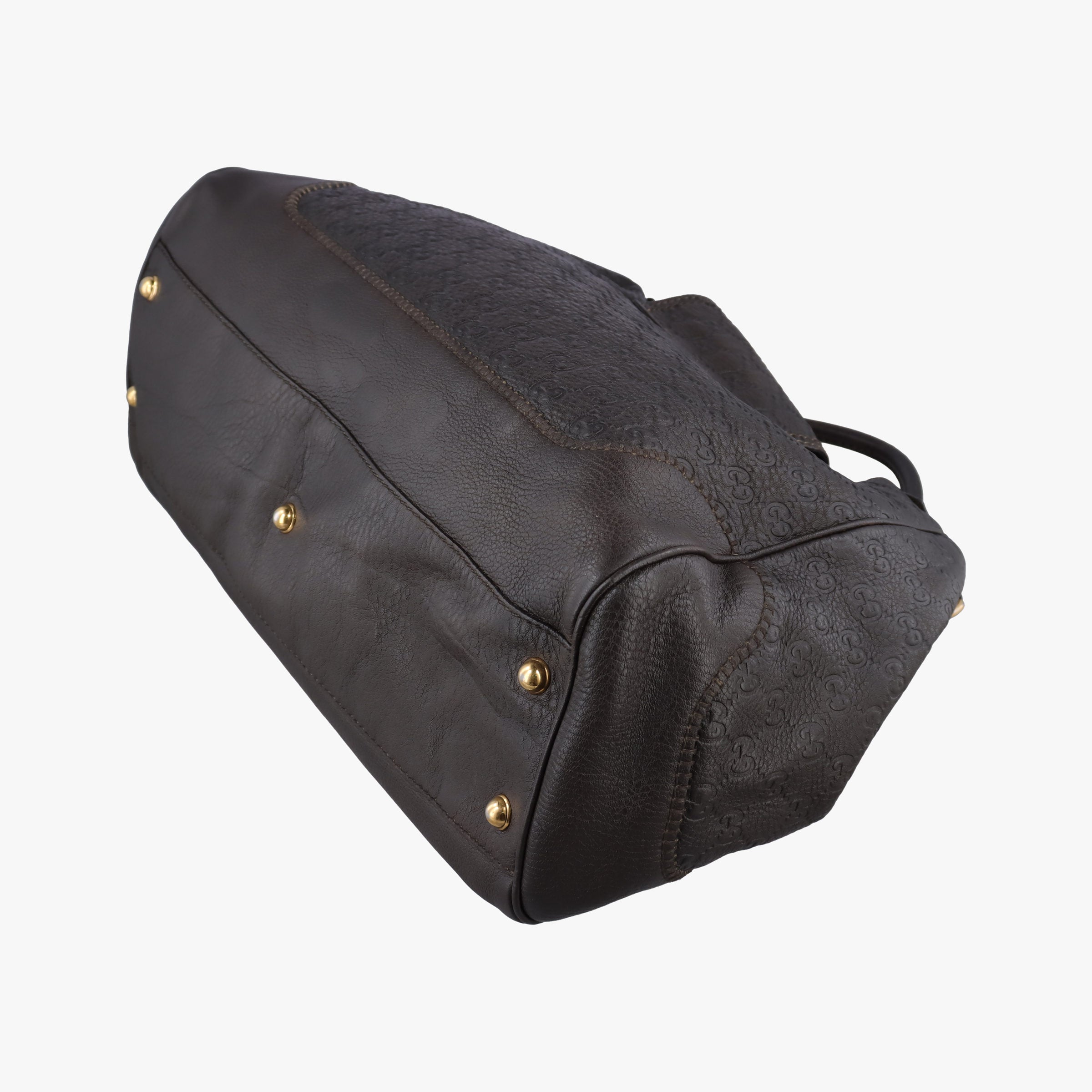 Pre-owned Gucci Guccissima New Pelham horsebit Brown leather 223958 shoulderbag | stylenewstar