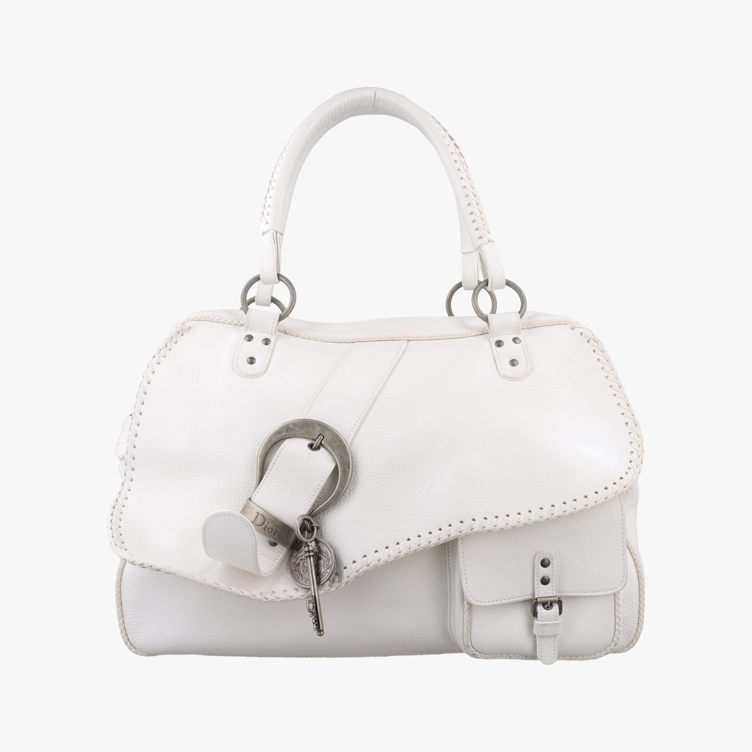 Vintage Christian Dior Gaucho White leather  handbag | stylenewstar