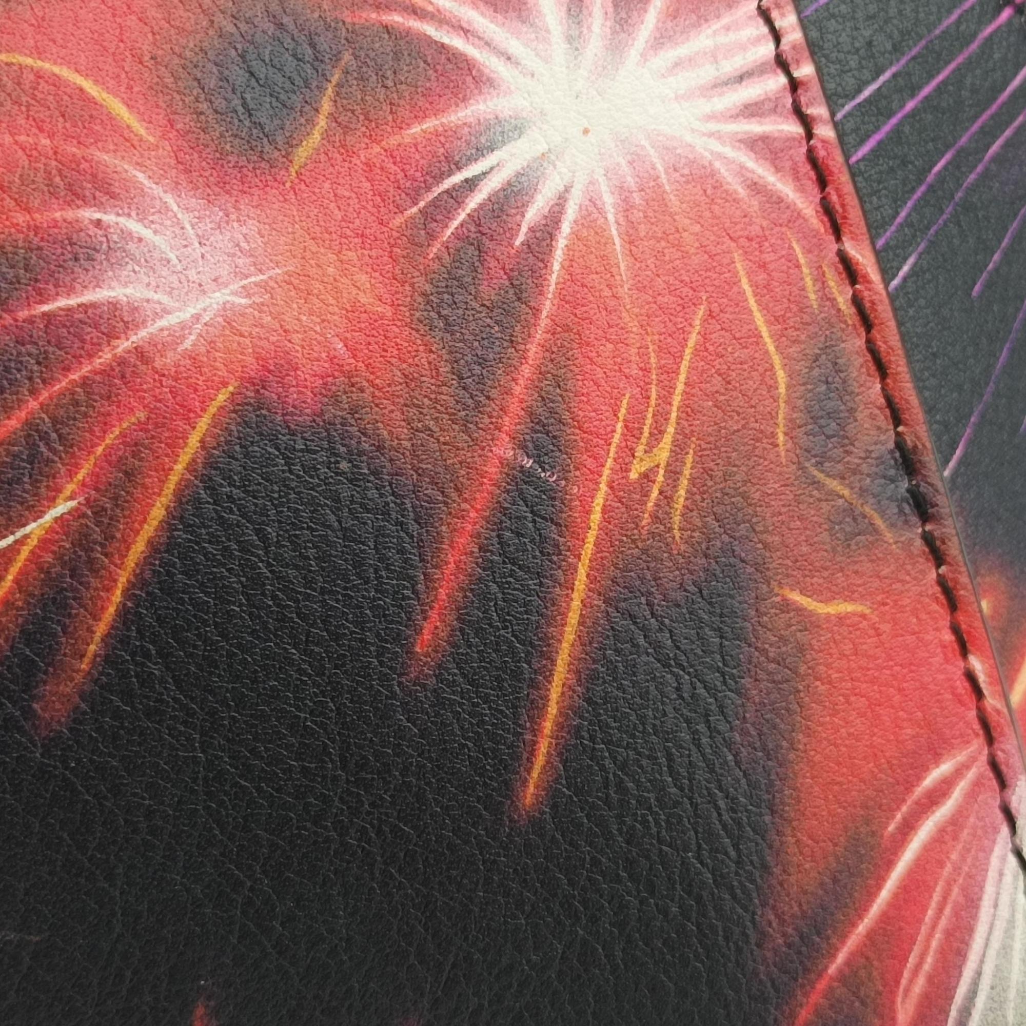 Pre-owned Loewe Hammock fireworks print Black×Multicolour Leather  shoulderbag | stylenewstar